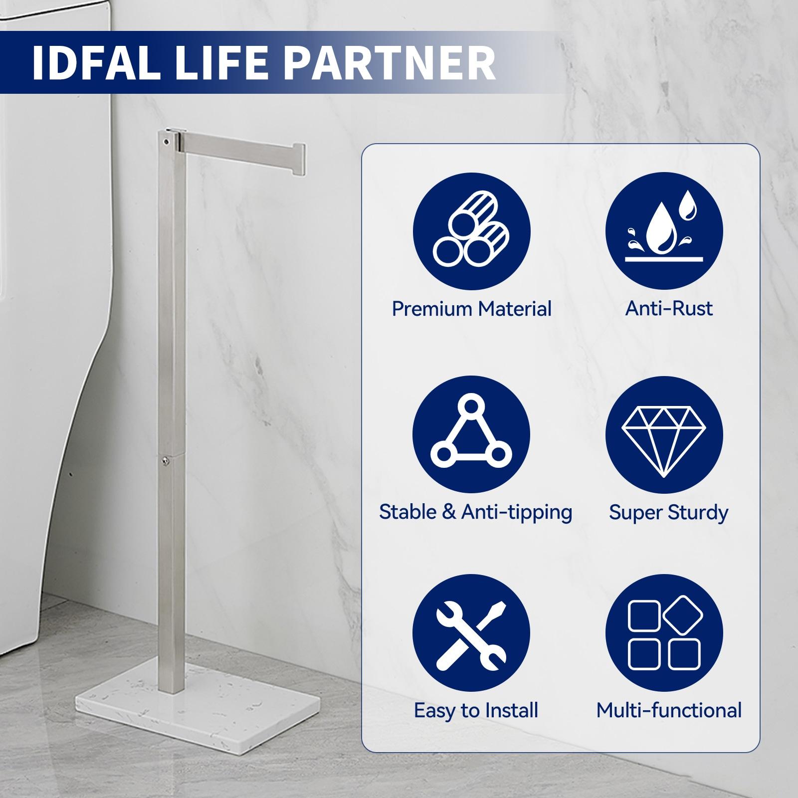 Free Standing Toilet Paper Holder with Weighted Base