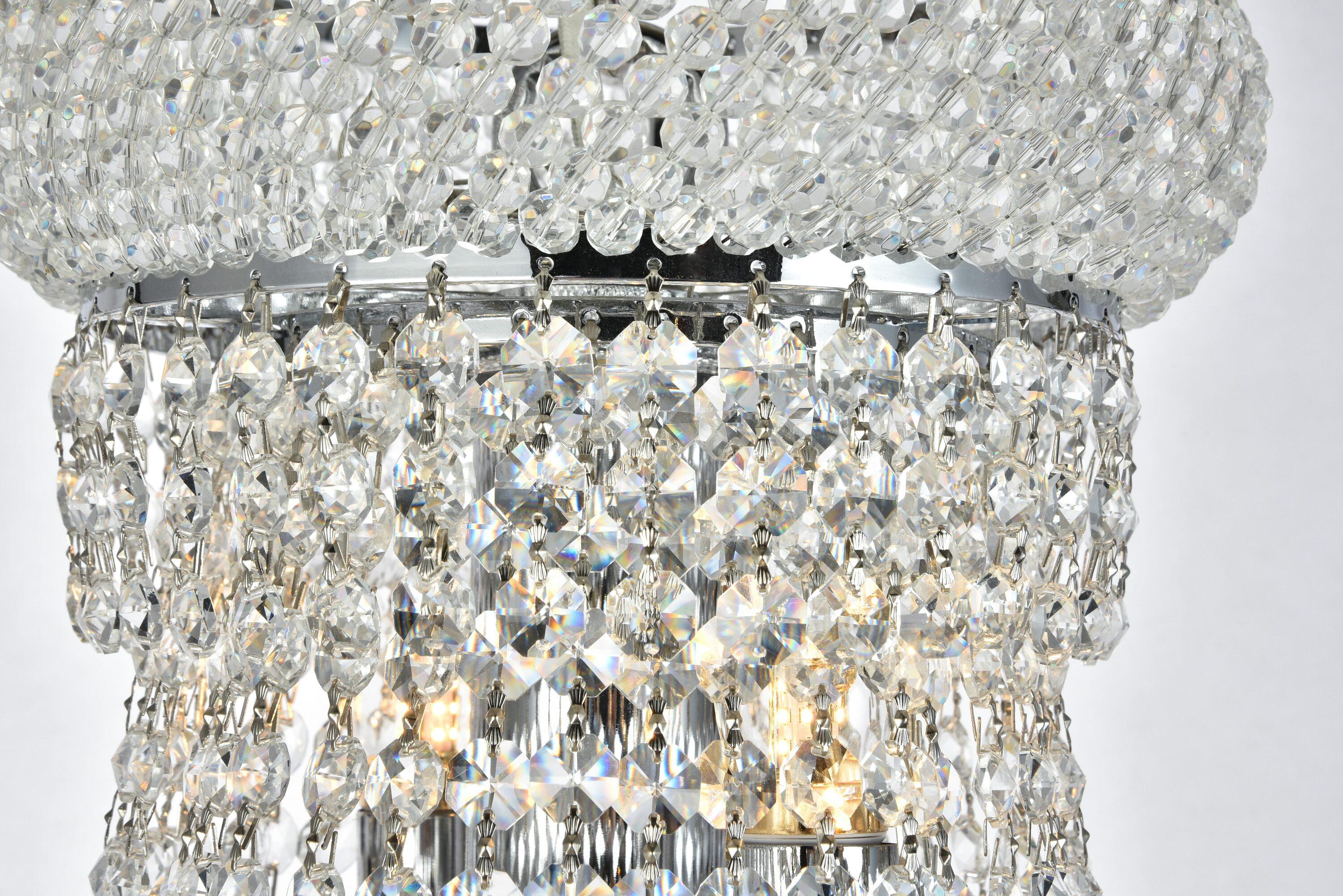 Elegant Lighting Primo 20" Wide Chrome Crystal Chandelier
