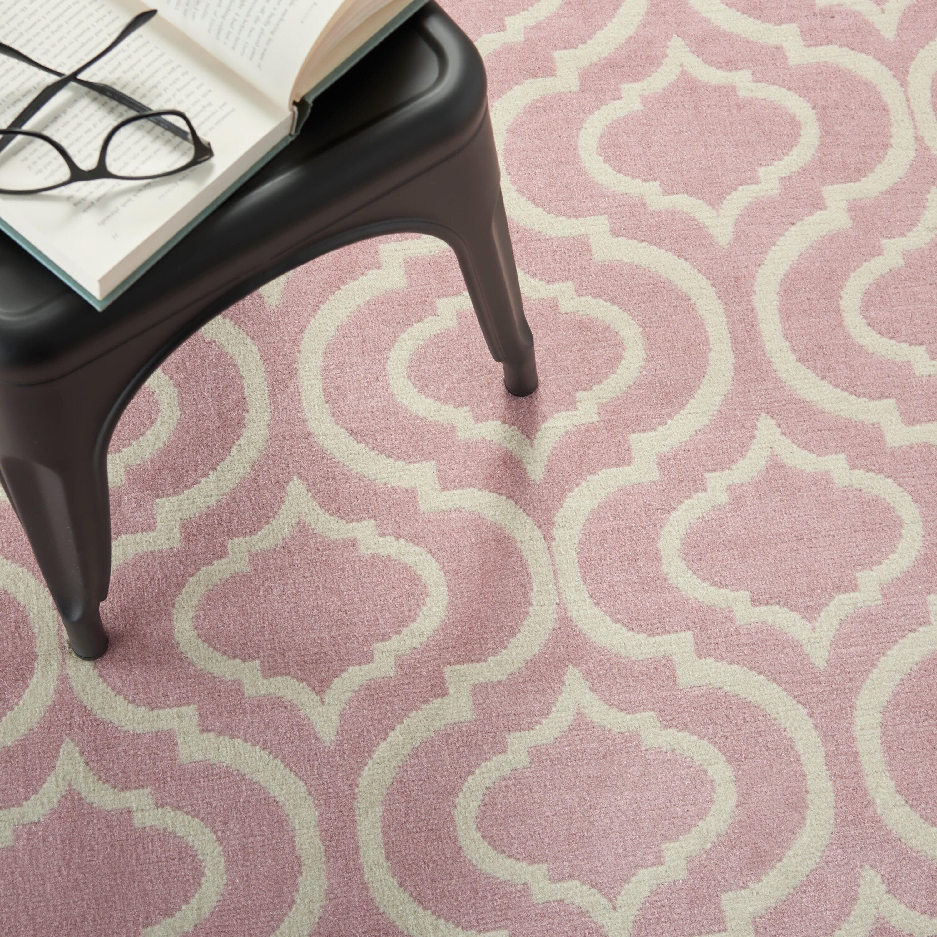 Nourison Jubilant 6' x 9' Pink Indoor Area Rug Moroccan Casual Trellis by Nourison