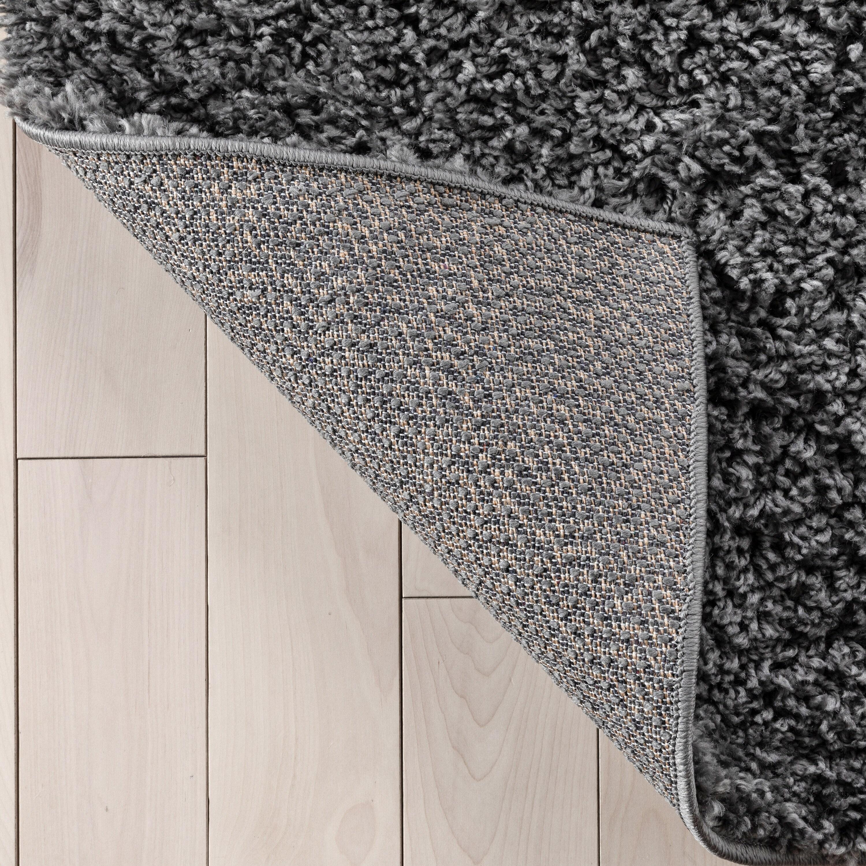 Well Woven Elle Basics Emerson Shag Textured 5'3" x 7'3" Dark Grey Area Rug