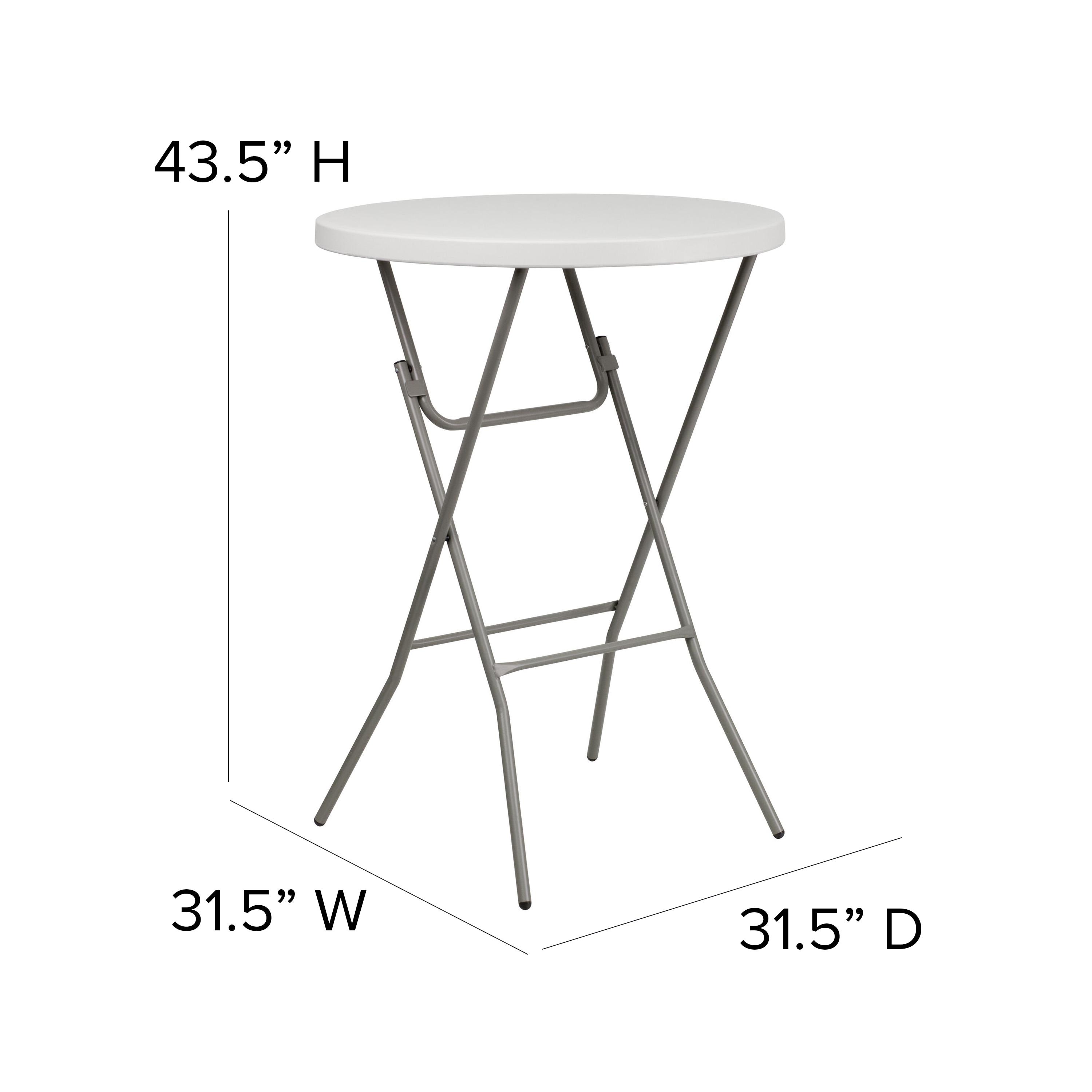 Flash Furniture Parker Round Plastic Bar Height Folding Event Table