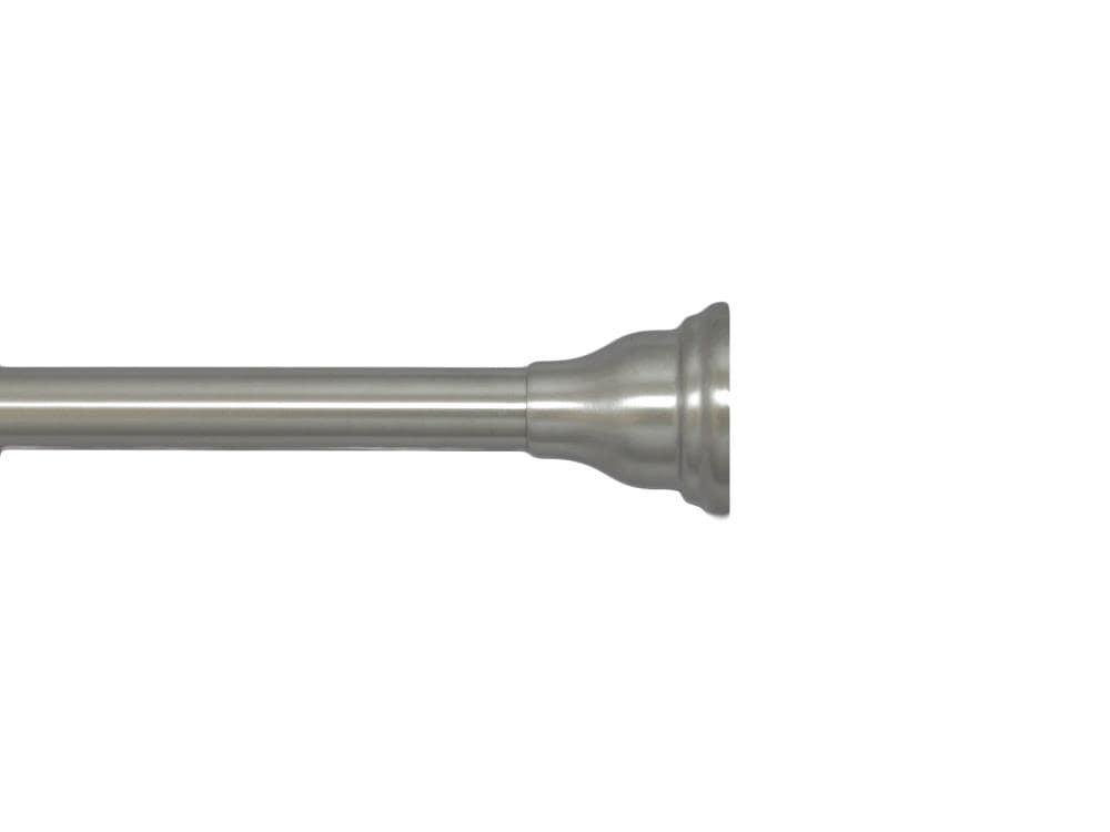 Arista Adjustable Satin Nickel Tension Rod with Decorative End Caps