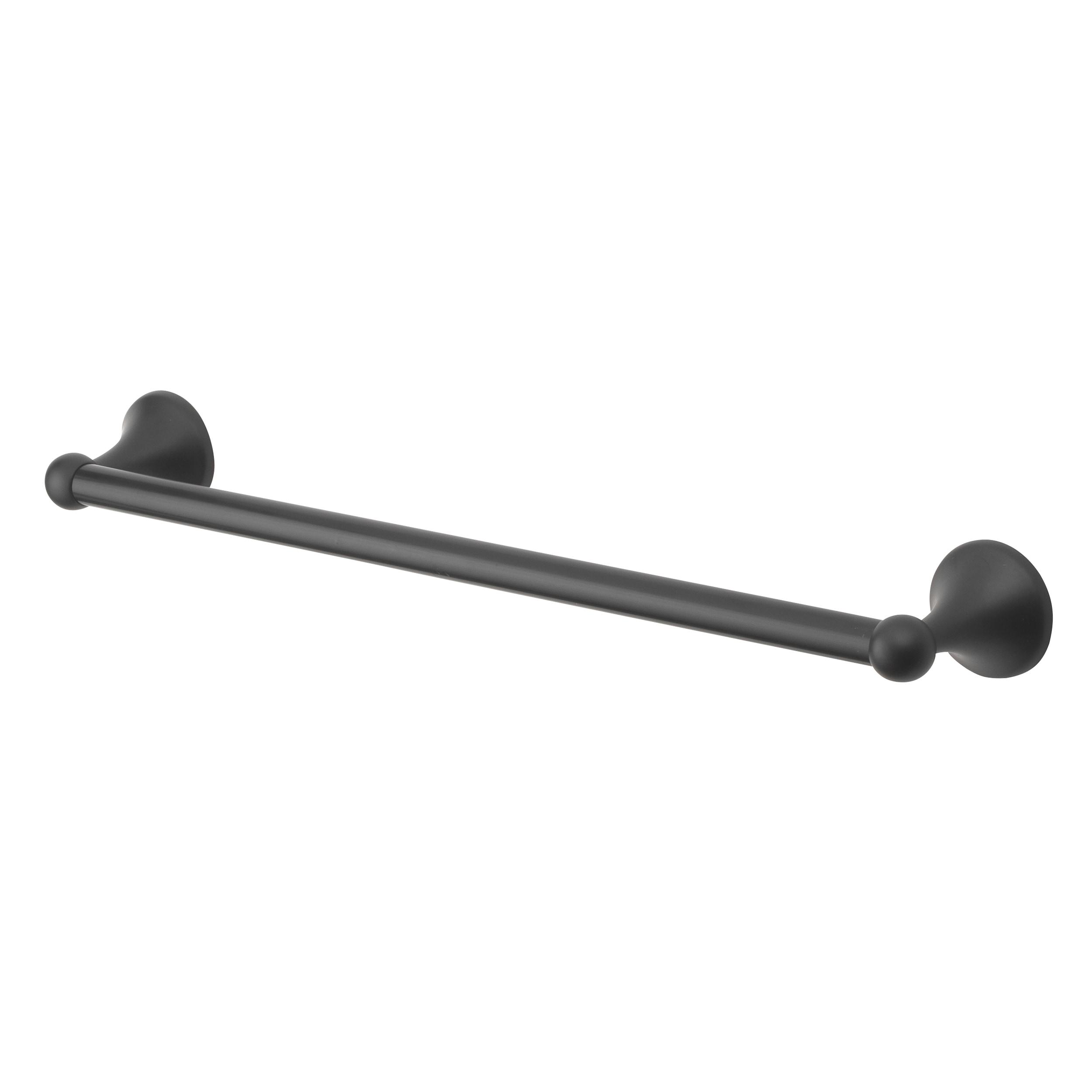 Matte Black 4-Pieces Brass Bathroom Hardware Accessory Set with Towel Bar, Towel Ring, Toilet Paper Holder and Robe Hook Includes