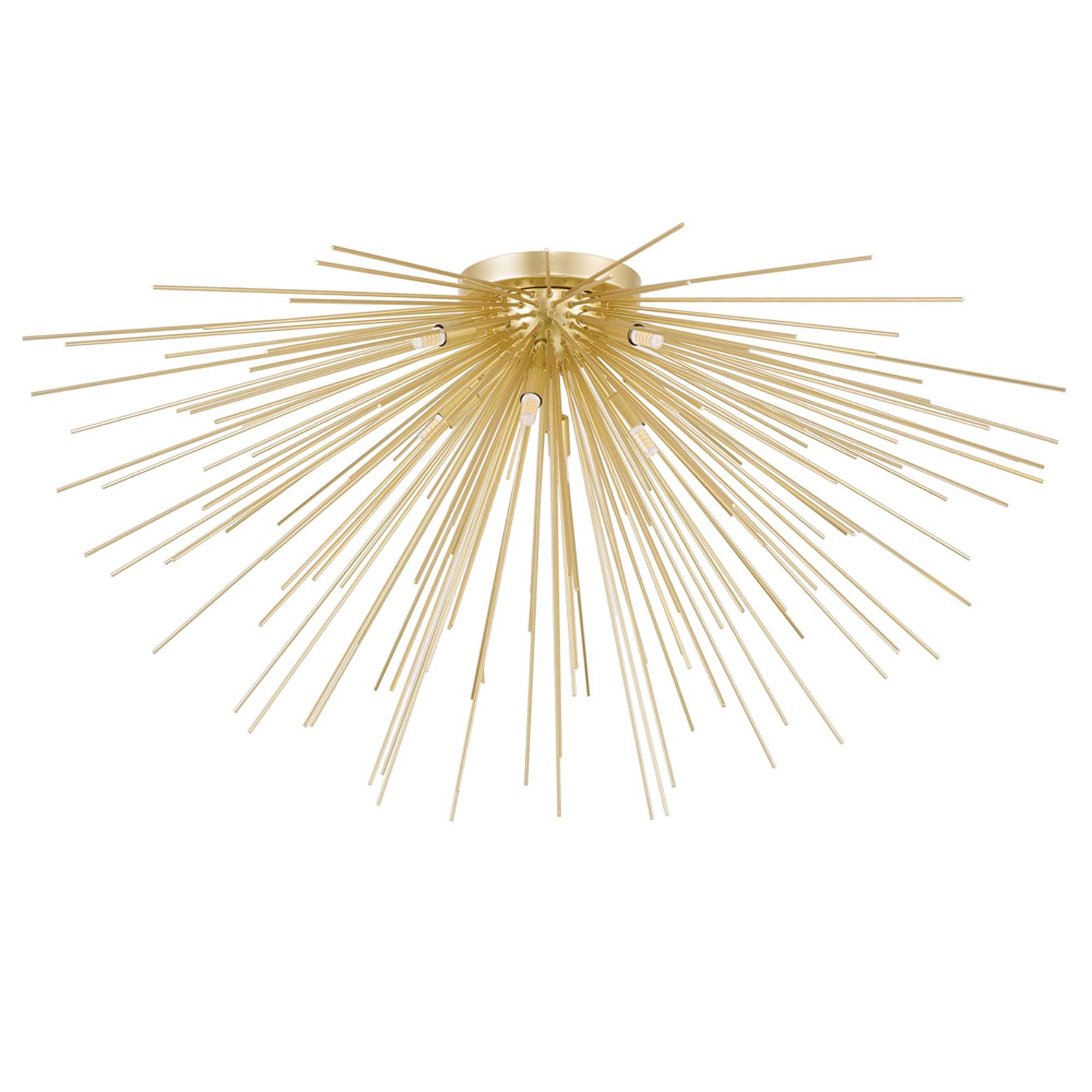 Savannah Starburst Gold Leaf 8-Light LED Flush Mount