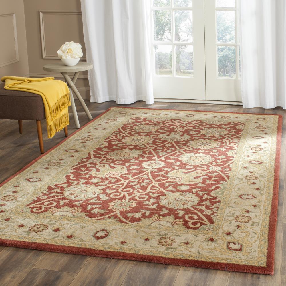Antiquity AT21 Hand Tufted Indoor Area Rug - Rust - 4'x6' - Safavieh