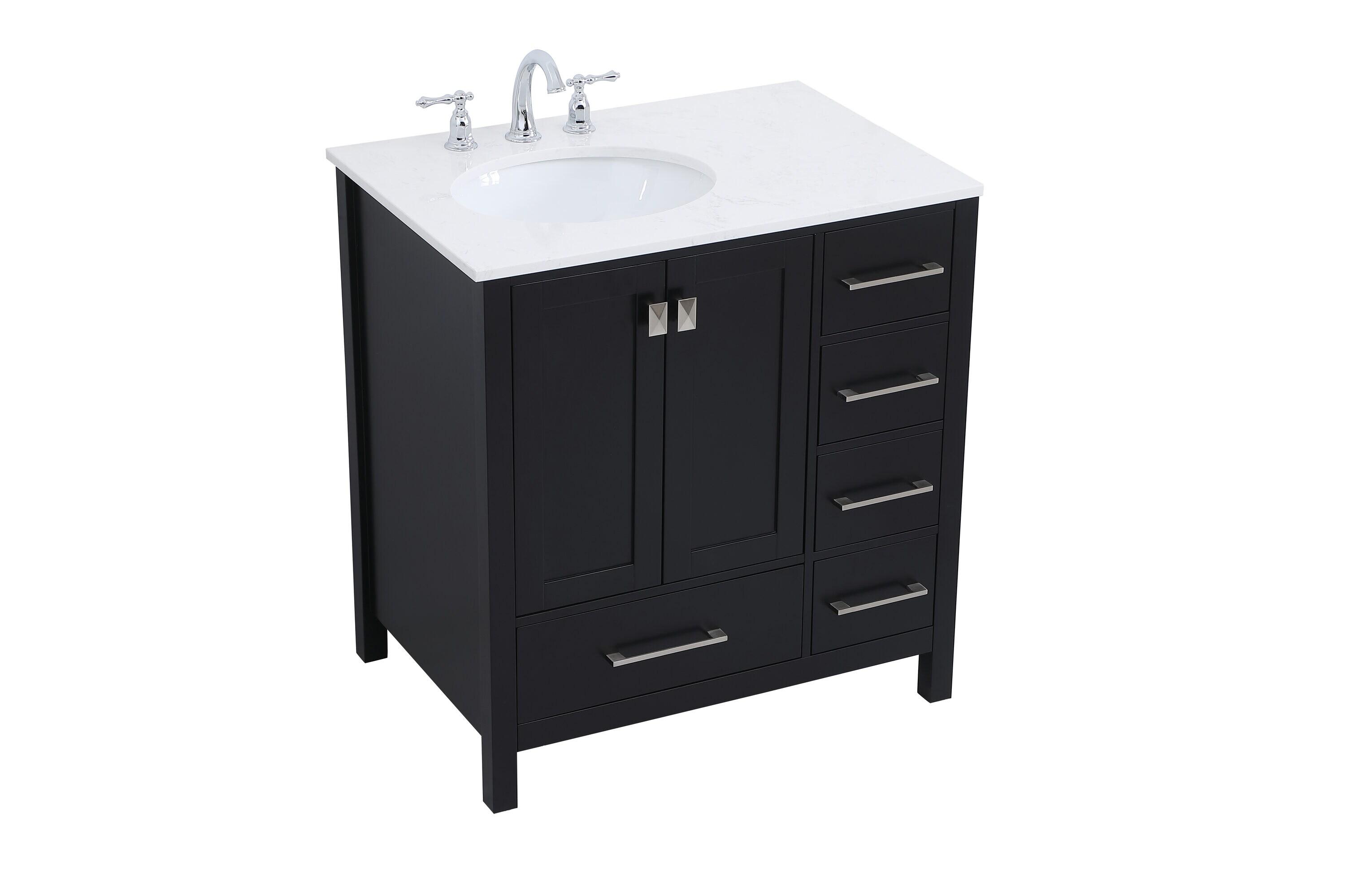 Irene 54'' Single Bathroom Vanity with Engineered Marble Top
