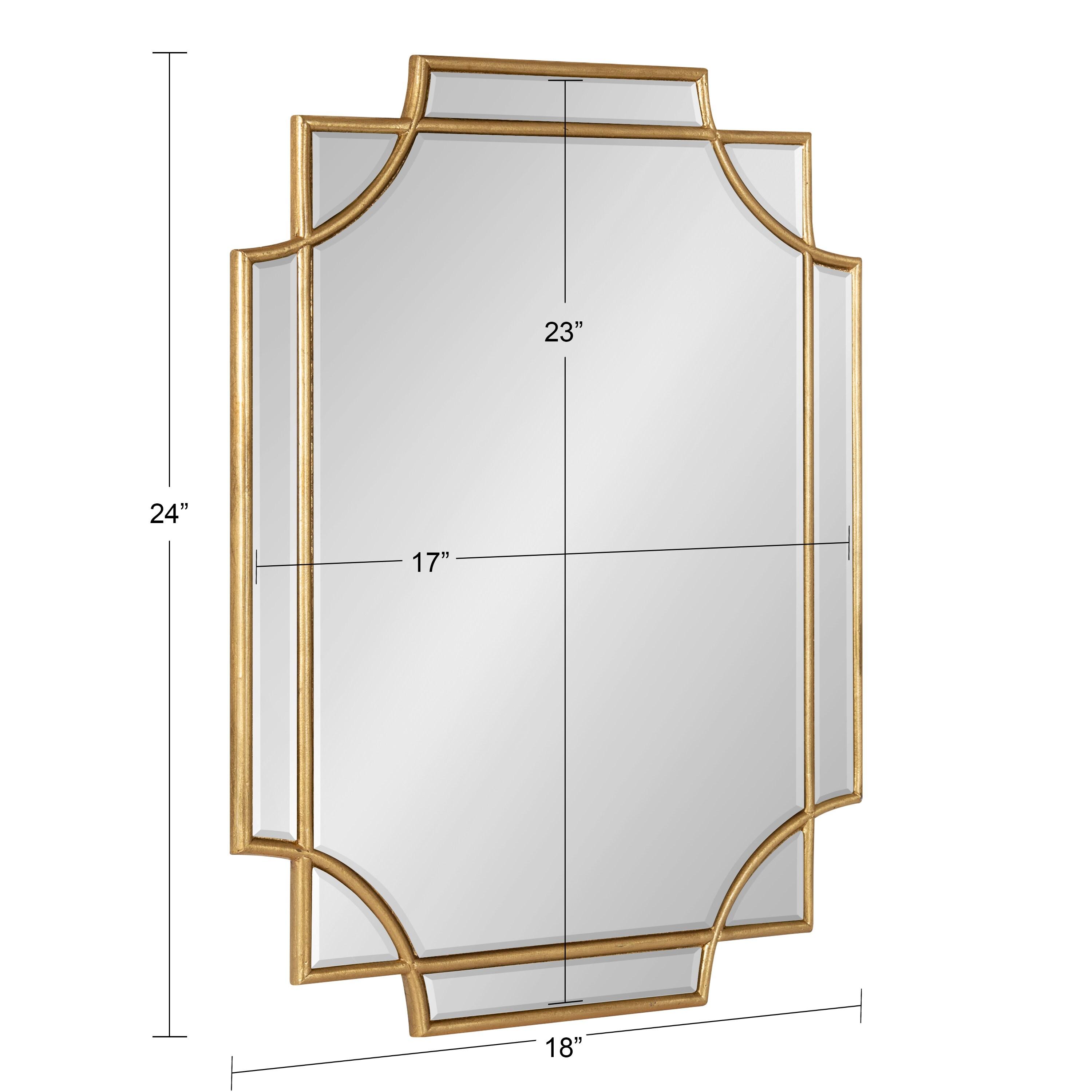 Kate and Laurel Minuette Glam Wall Mirror, 18 x 24, Gold, Boho-Chic Home Decor for Wall