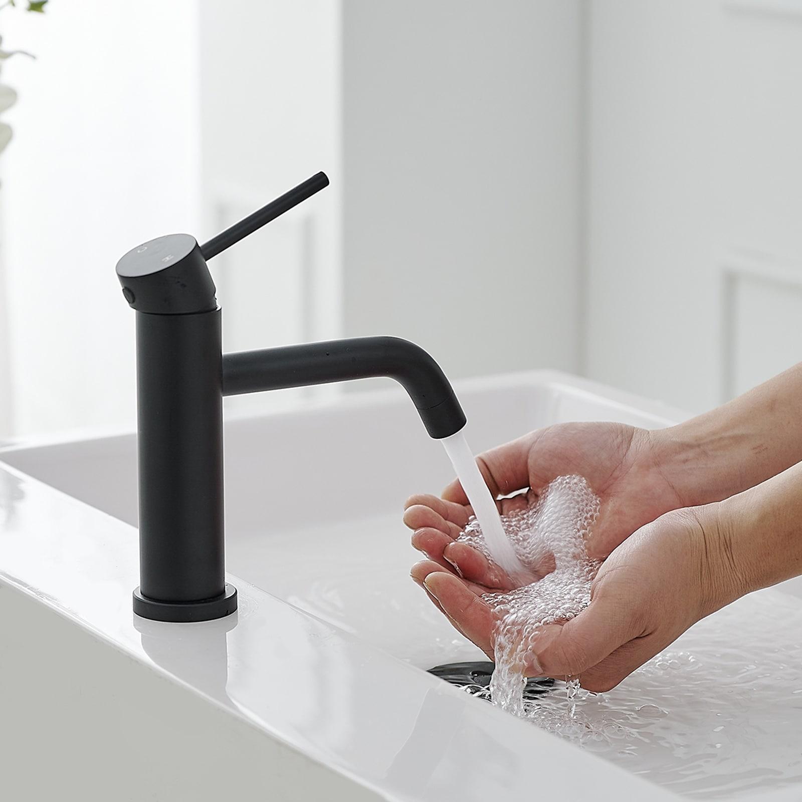 BWE Single Hole Single-Handle Bathroom Faucet in Matte Black