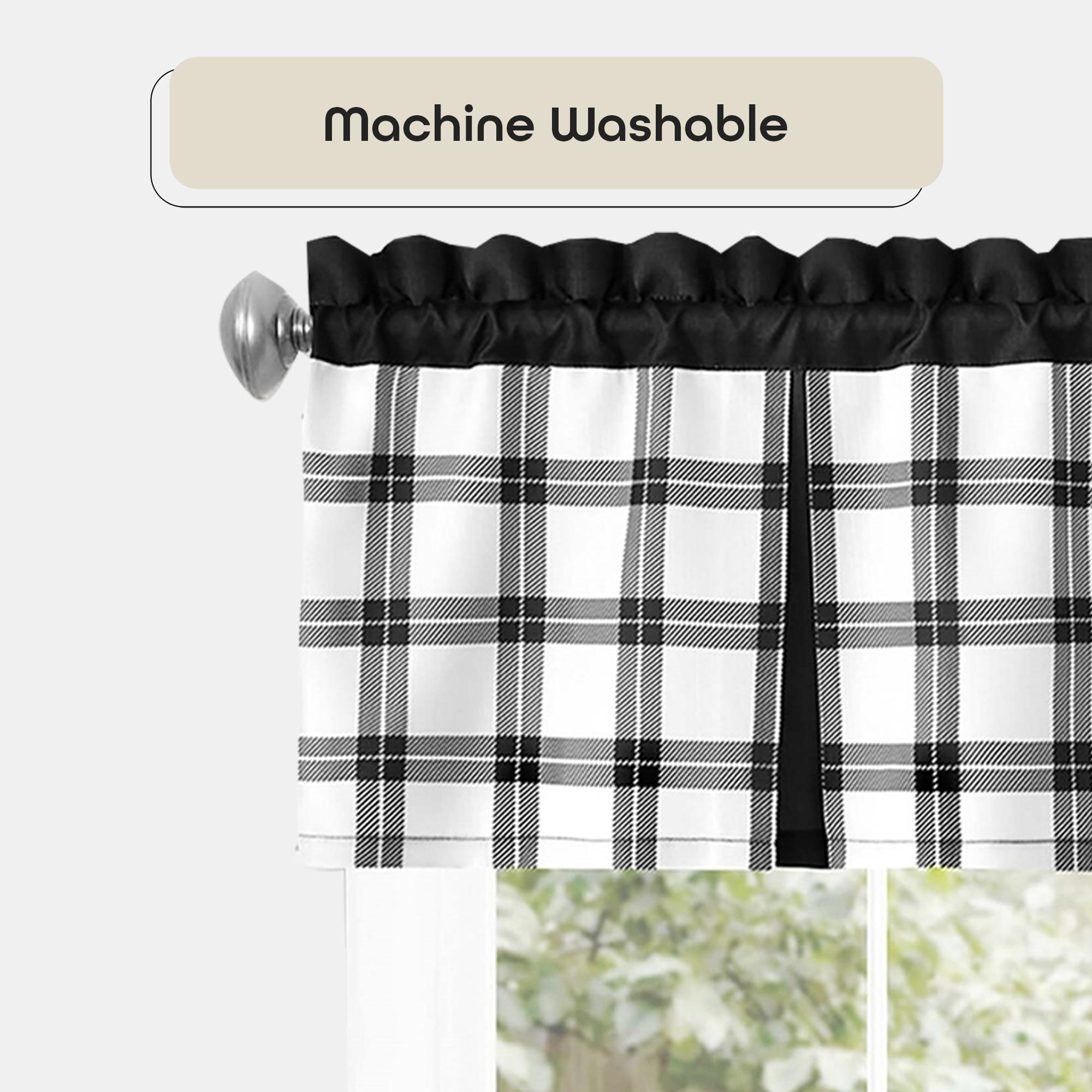Achim Importing Co Plaid Tailored 58'' W Kitchen Curtain