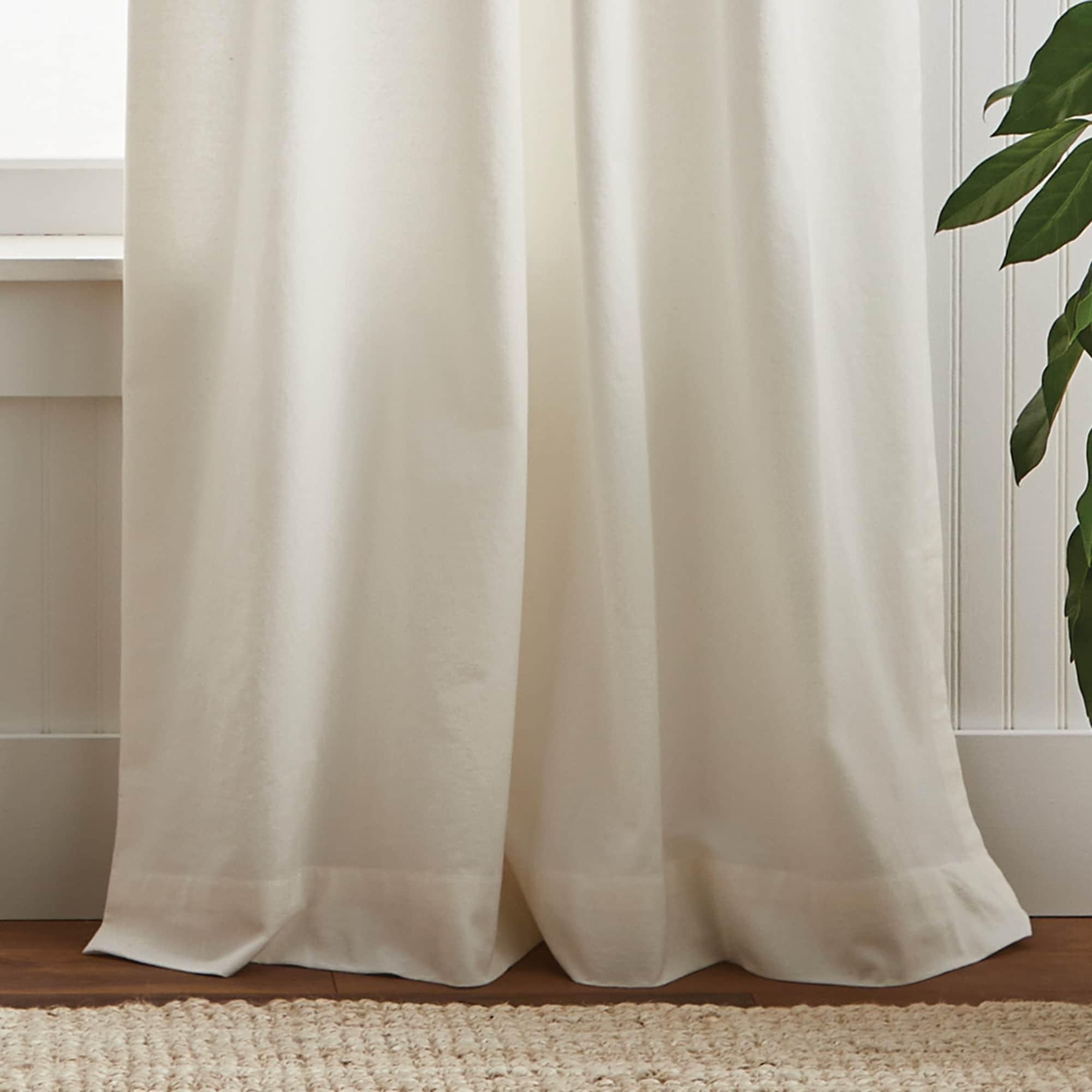 Water's Edge 100% Cotton Striped Semi-Sheer Rod Pocket Curtain Panels (Set of 2)