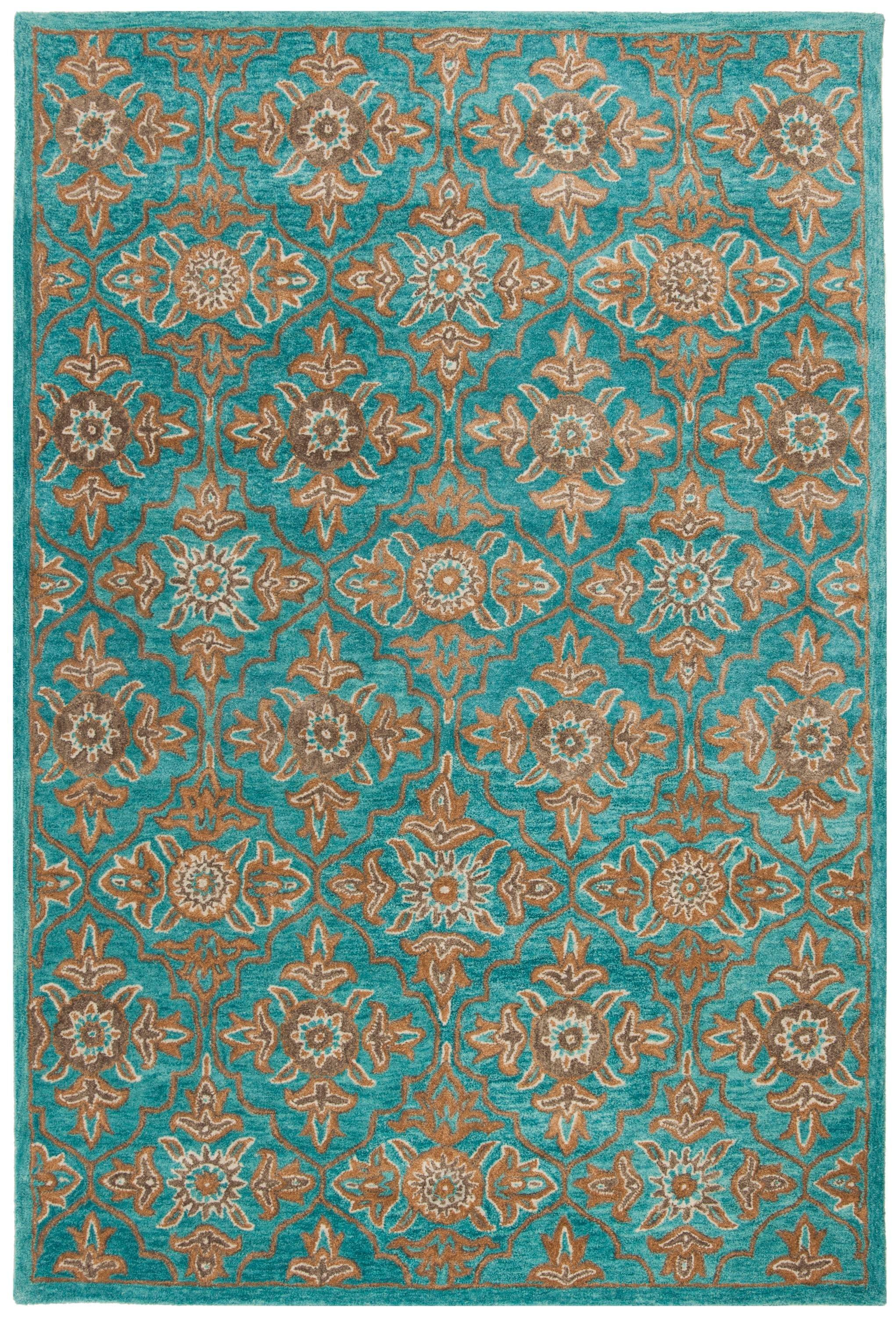 Heritage HG870 Hand Tufted Area Rug - Turquoise/Multi - 6'x9' - Safavieh.