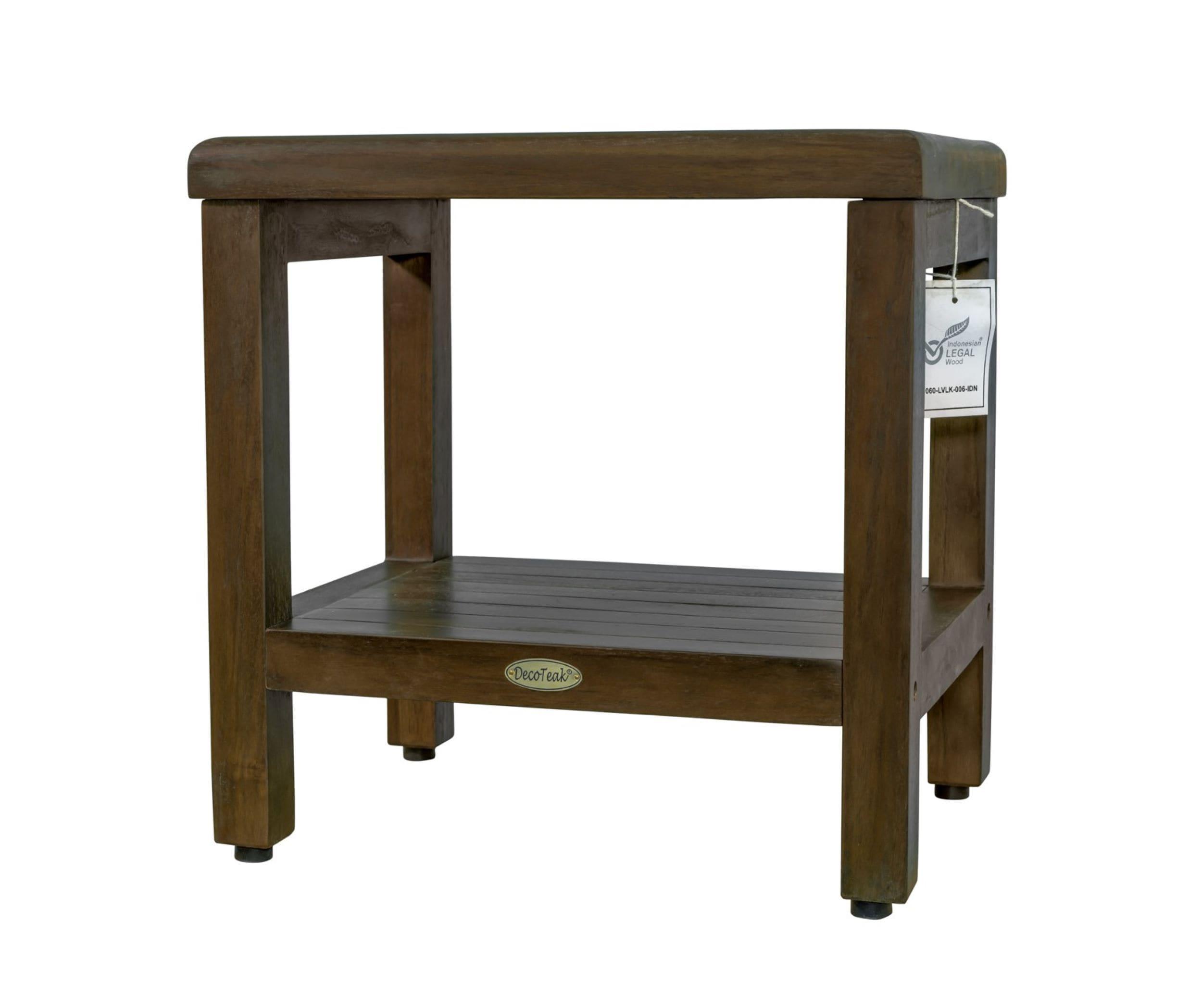 Decoteak Eleganto, Teak Shower Bench, Teak Wood Shower Bench, Teak Shower Bench, Teak Shower Stool