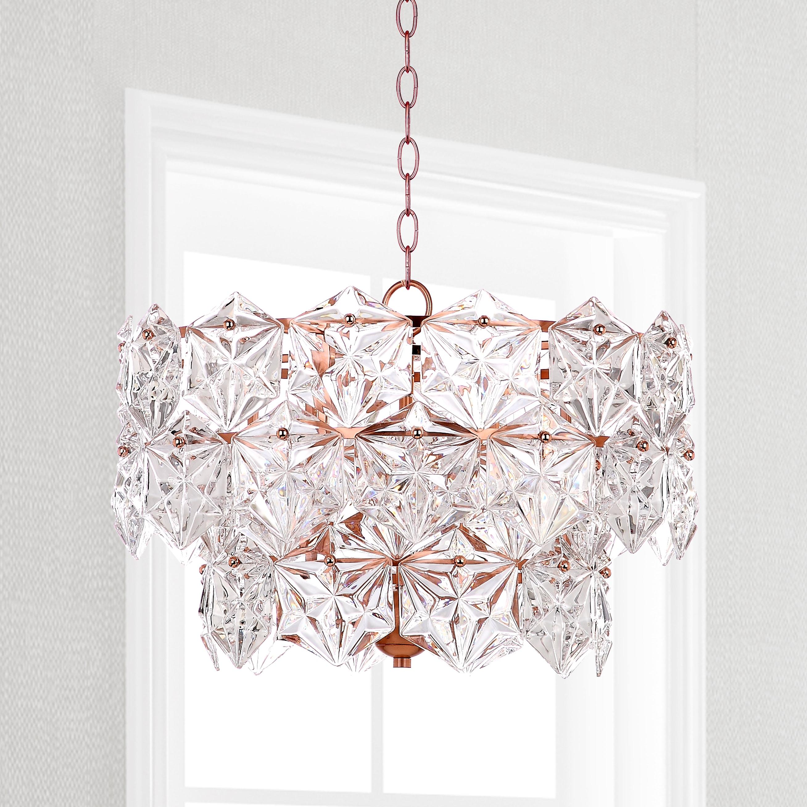 Sia 4 Light 19" Pendant - PND4001 - Clear/Copper - Safavieh