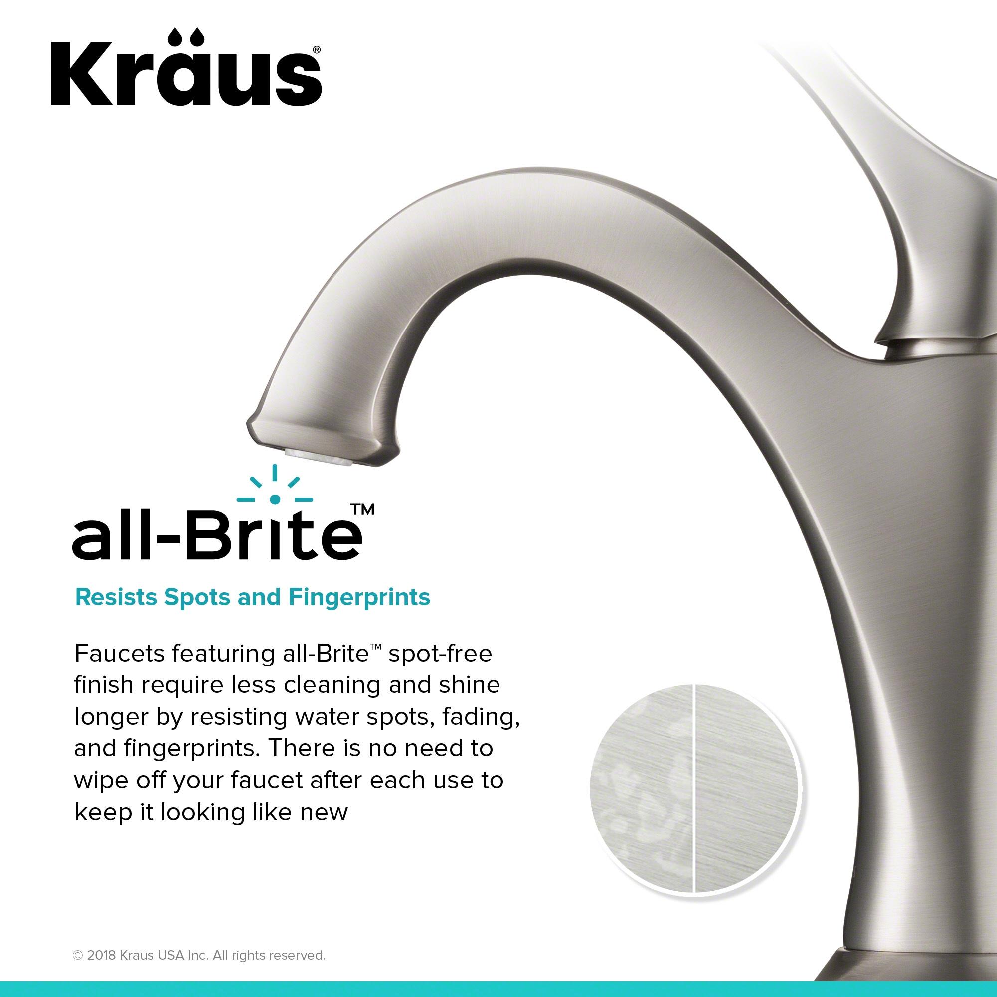Kraus Arlo Single Hole 1-Handle WaterSense Bathroom Sink Faucet with Drain and Deck Plate