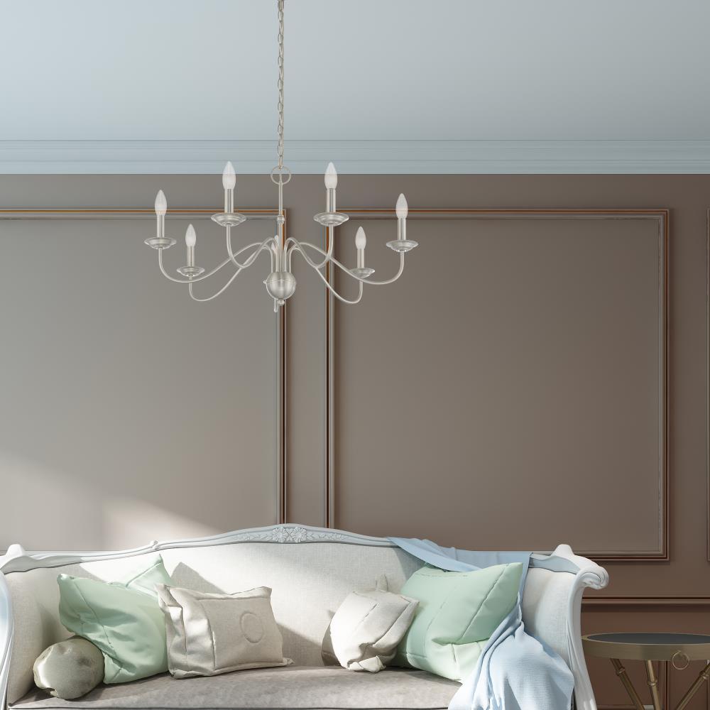 Elegant Windsor Brushed Nickel 7-Light Plug-in Chandelier