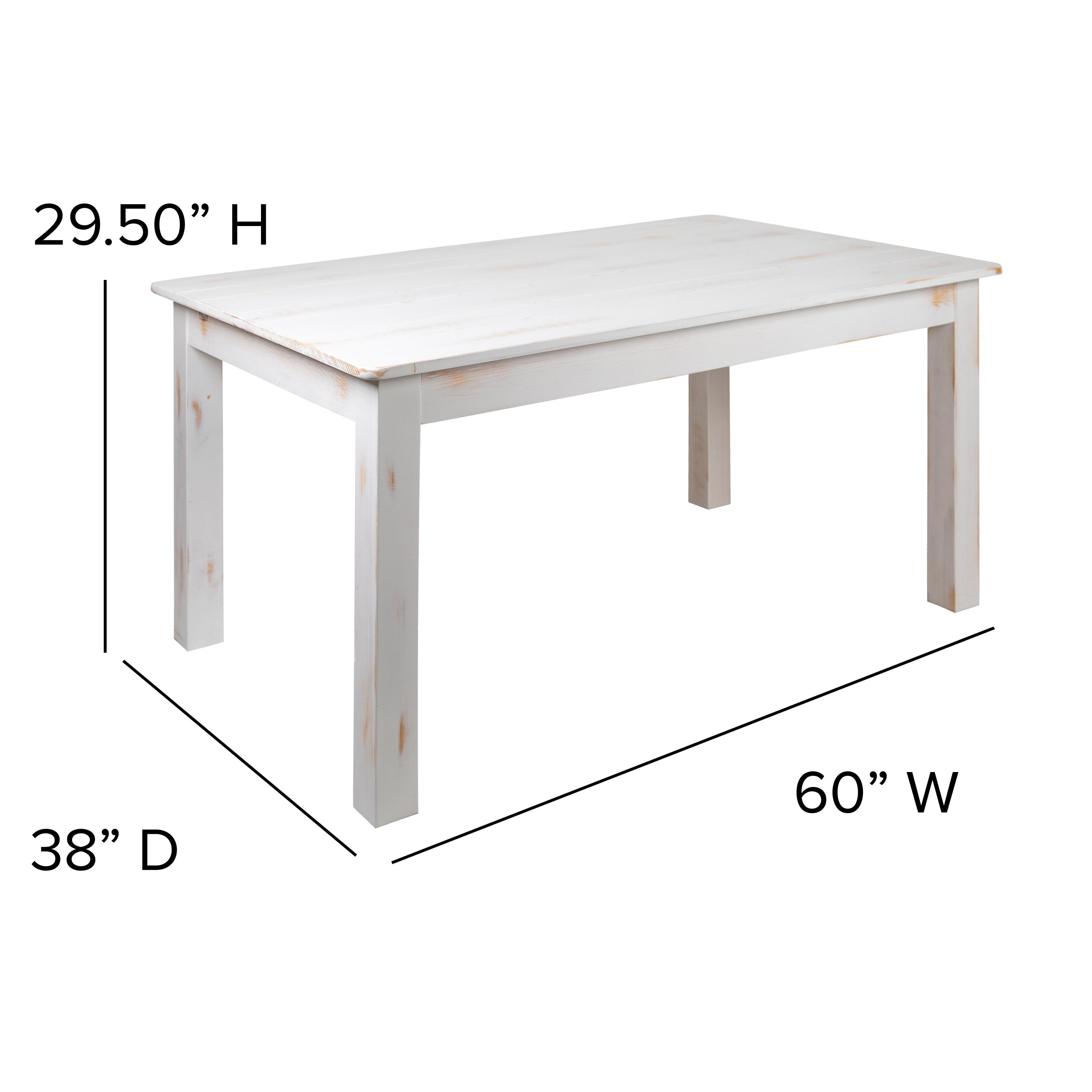 Flash Furniture 60" x 38" Rectangular Solid Pine Farm Dining Table