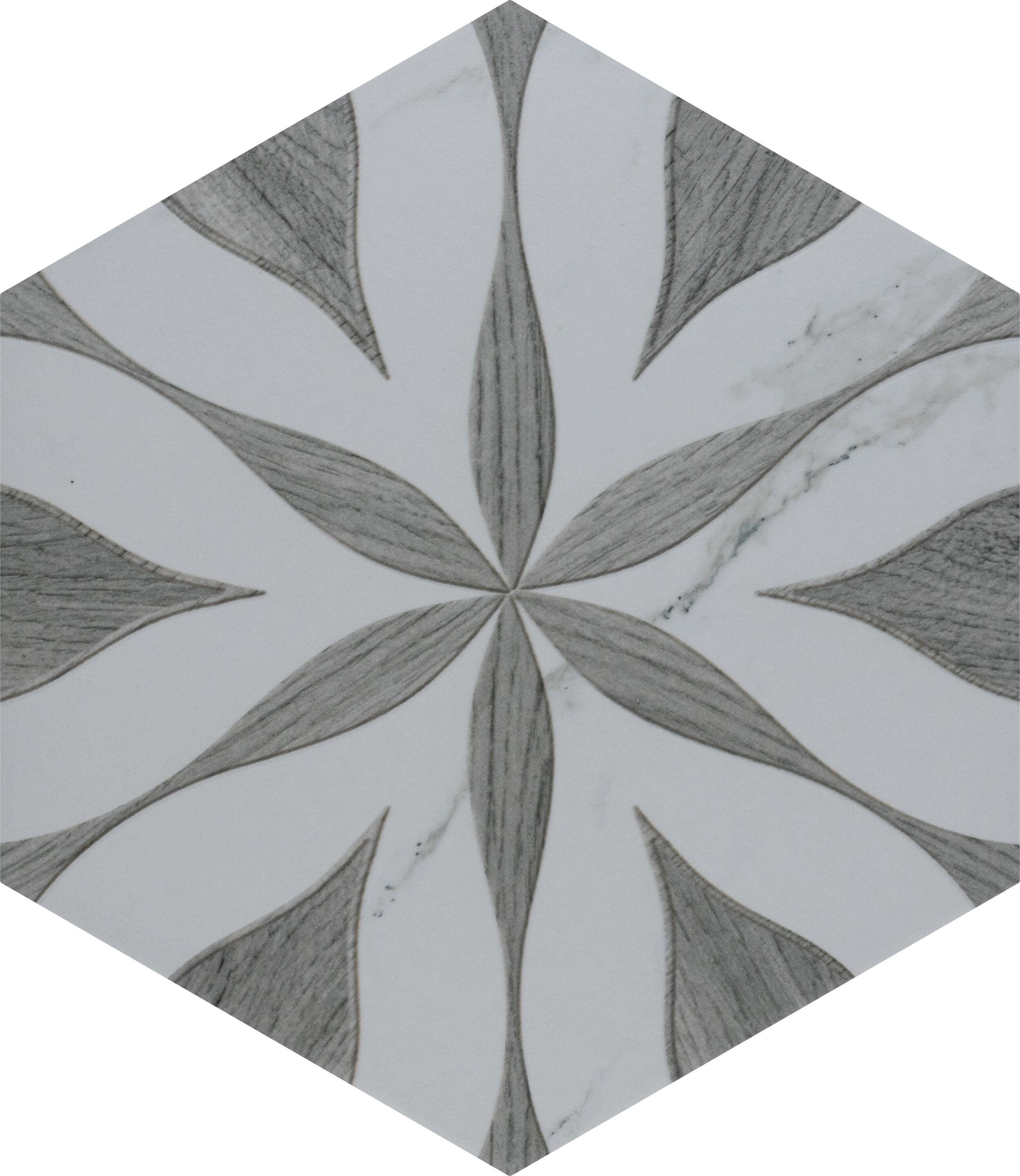 Llama Flower Loire 8-5/8 In. X 9-7/8 In. Porcelain Floral Look Wall & Floor Tile