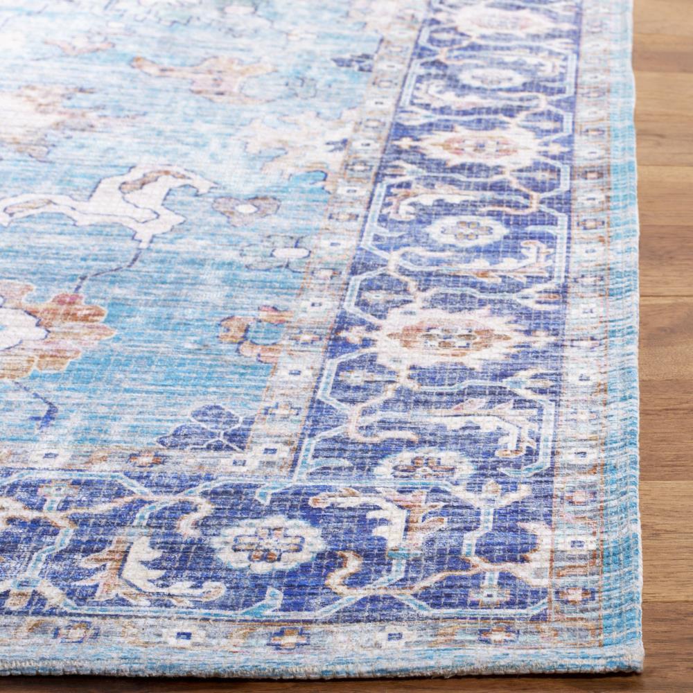 Saffron SFN201 Power Loomed Indoor Area Rug - Aqua/Navy - 5'x8' - Safavieh
