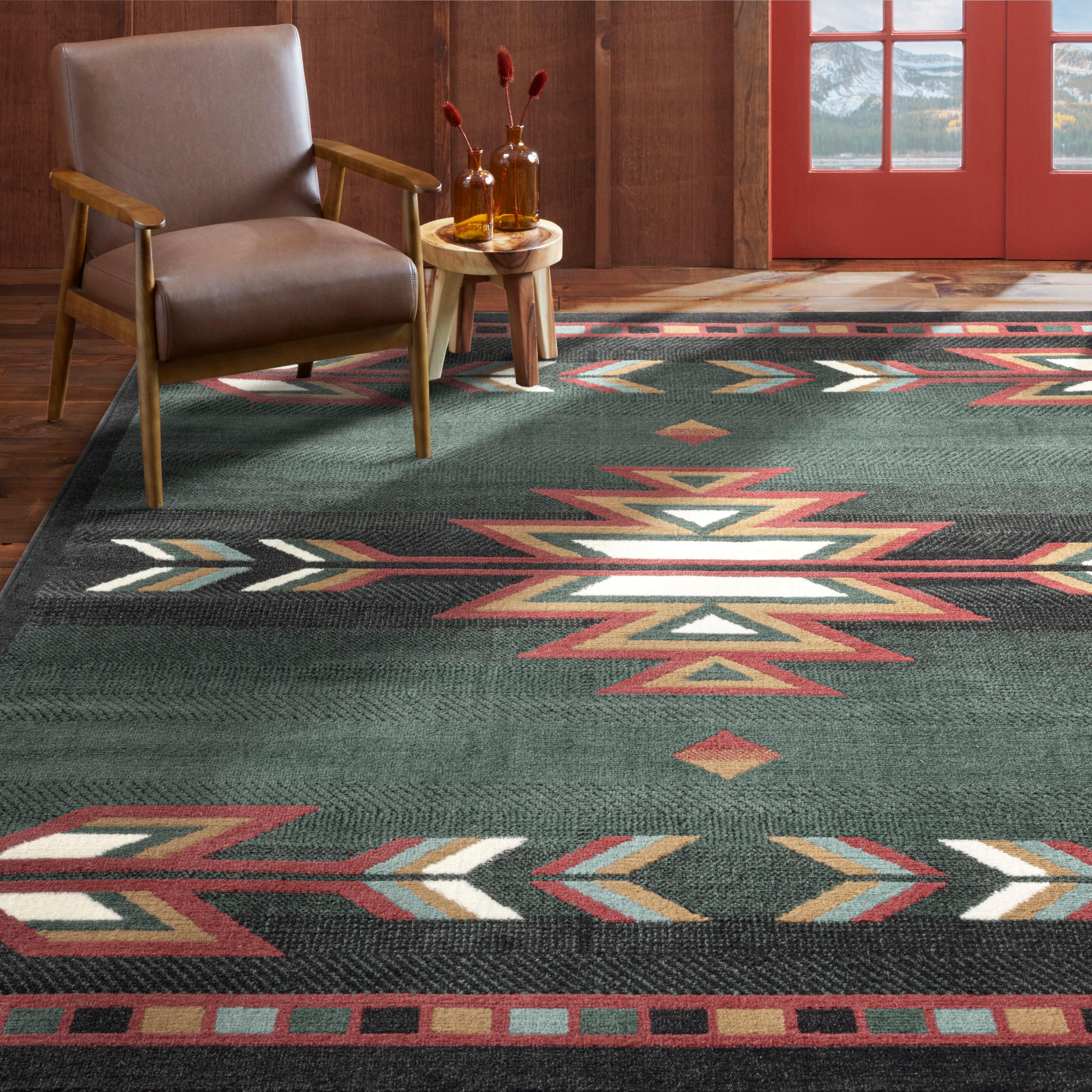 Home Dynamix Premium Sagrada Southwestern Geometric Area Rug Green/Red, 5'2"x7'4"