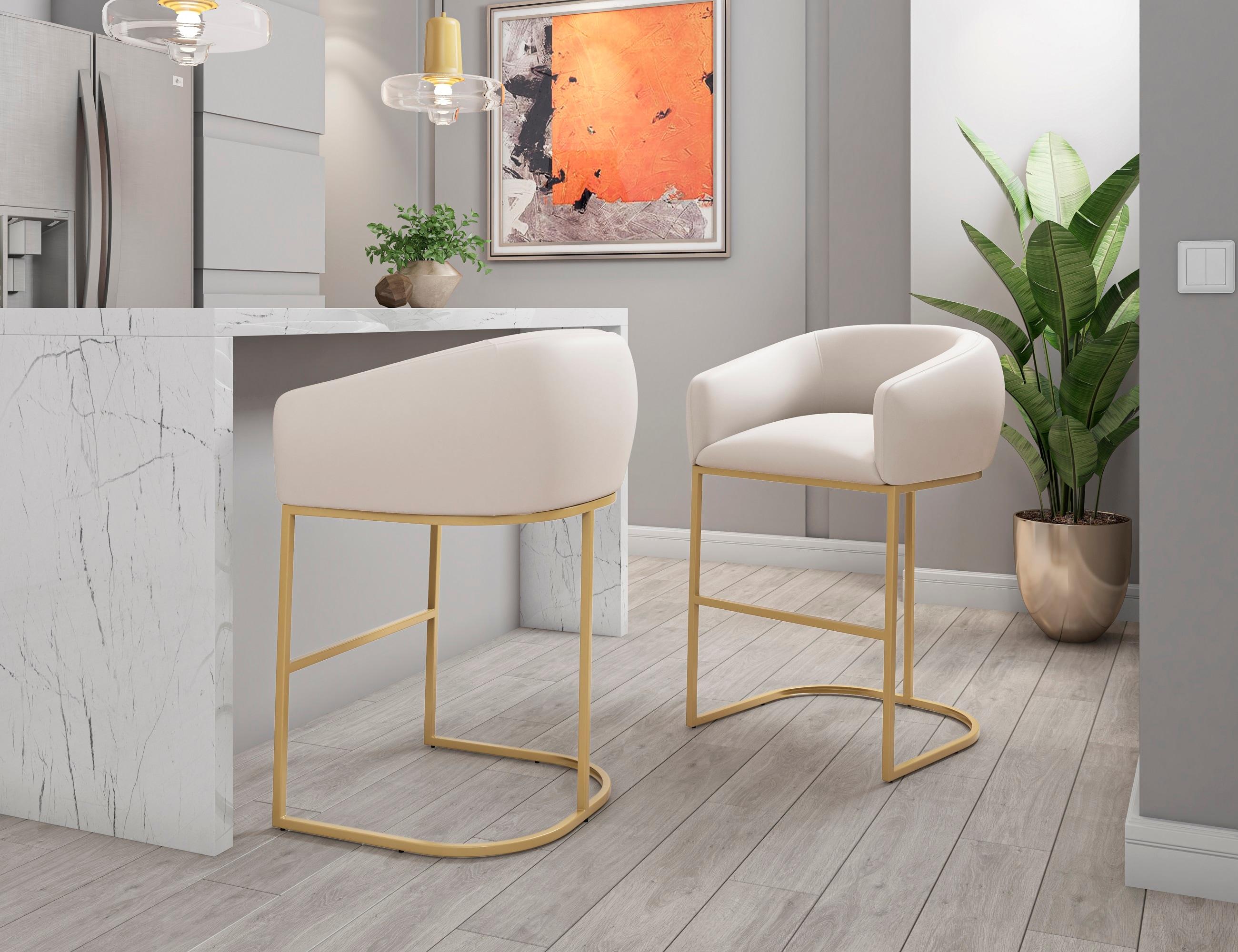 Bolland Upholstered Counter Stool with Metal Frame