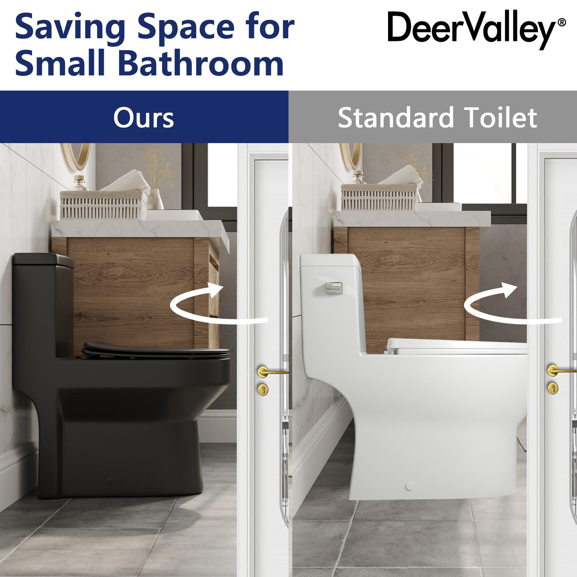 Liberty Compact Toilet, Modern One-Piece Round Toilet with Dual Flush, Easy Cleaning Fully Skirted Design(Seat Included)