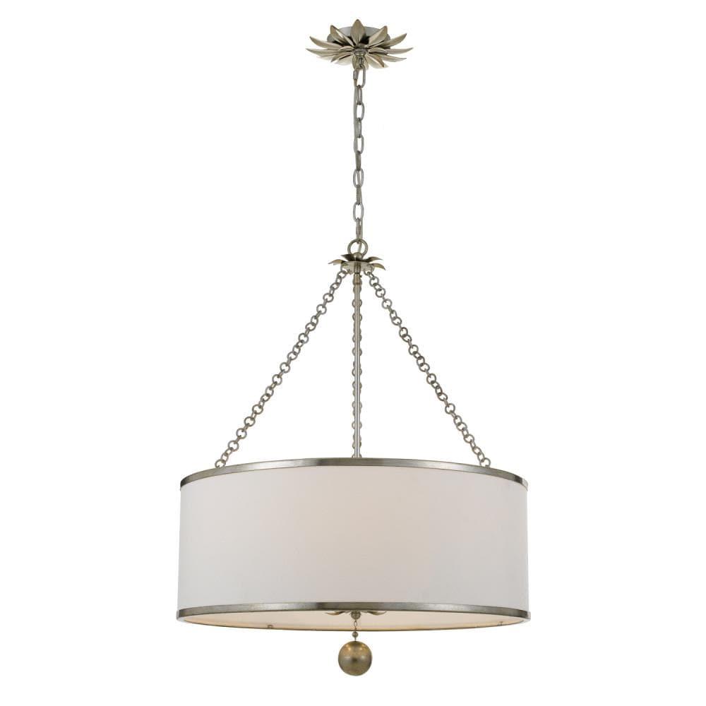 Six Light Chandelier-Antique Silver Finish    -Traditional Installation Crystorama Lighting 518-Sa