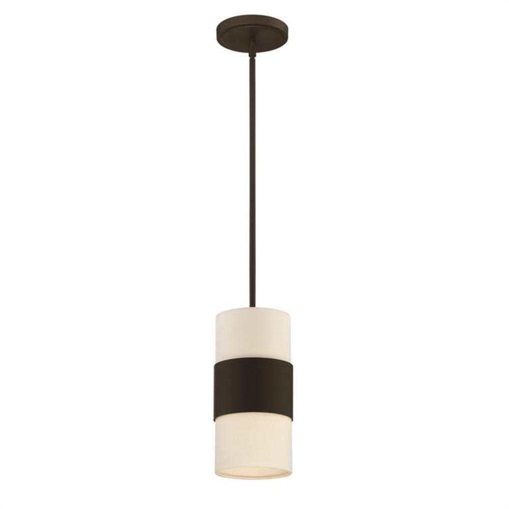 Grayson Dark Bronze Mini Pendant with Silk Shade