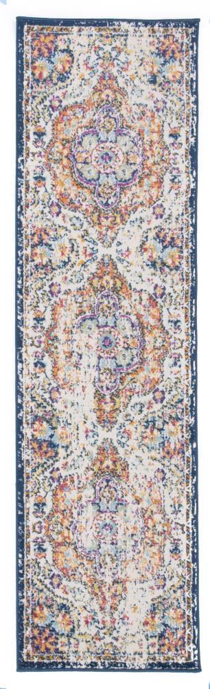 World Rug Gallery Distressed Vintage Bohemian Area Rug - Multicolored 2'7"x10'