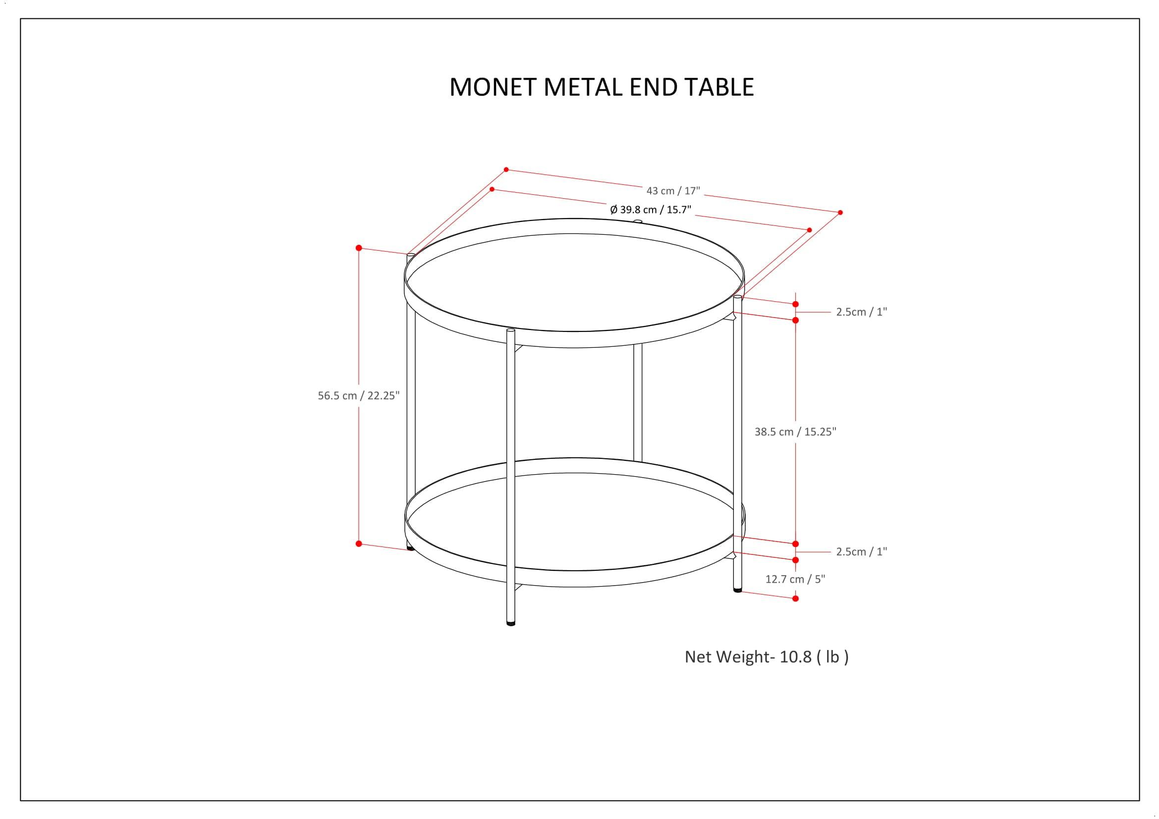 Simpli Home Monet Industrial 17 " Metal Metal End Table in Black