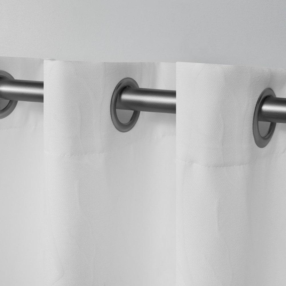 Set of 2 (84"x52") Forest Hill Woven Blackout Grommet Top Window Curtain Panel White - Exclusive Home: Thermal Insulated, Room Darkening