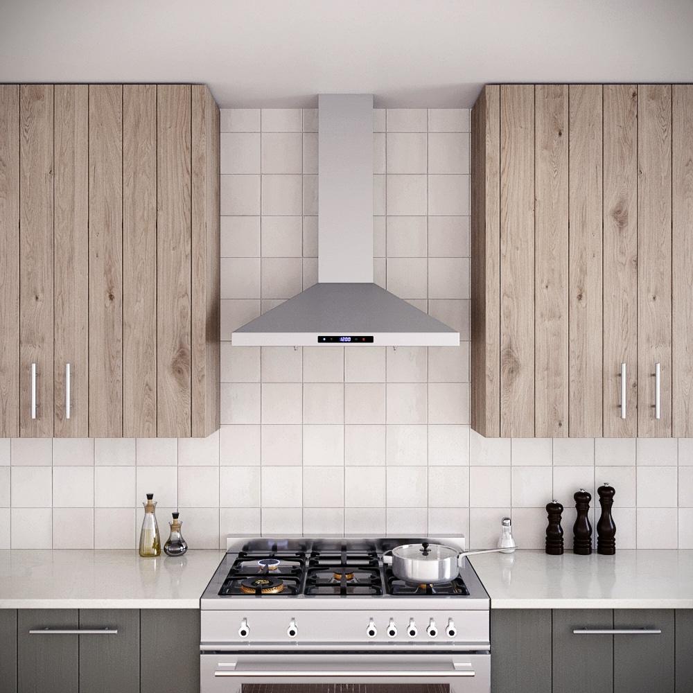 Streamline Francesco 30" 350 Cubic Feet Per Minute Ducted Wall Mount Range Hood with Baffle Filter and Light Included