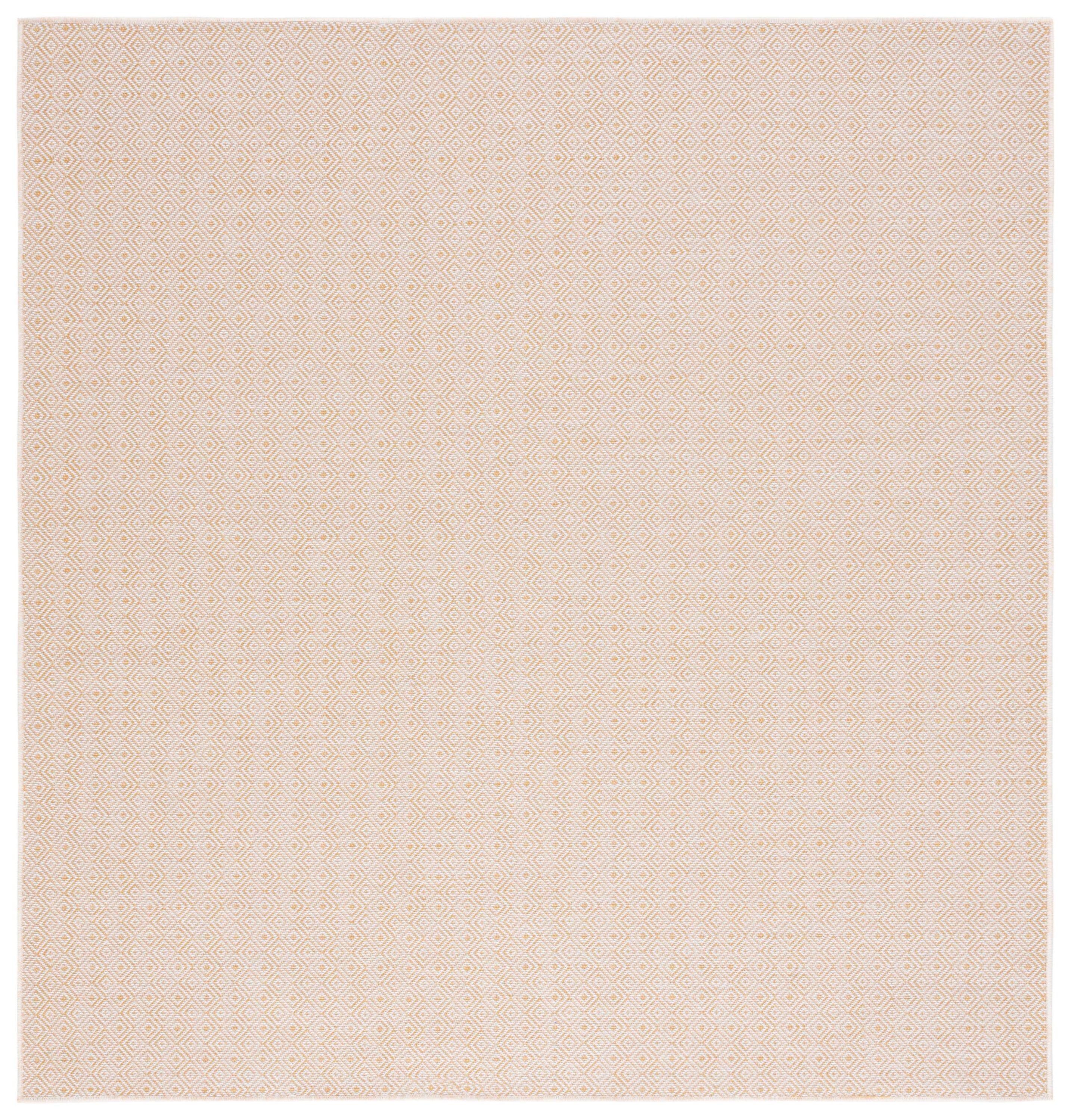 Hampton HTN230 Indoor/Outdoor Machine Made Area Rug - 6'5"x6'5" - Yellow - Safavieh