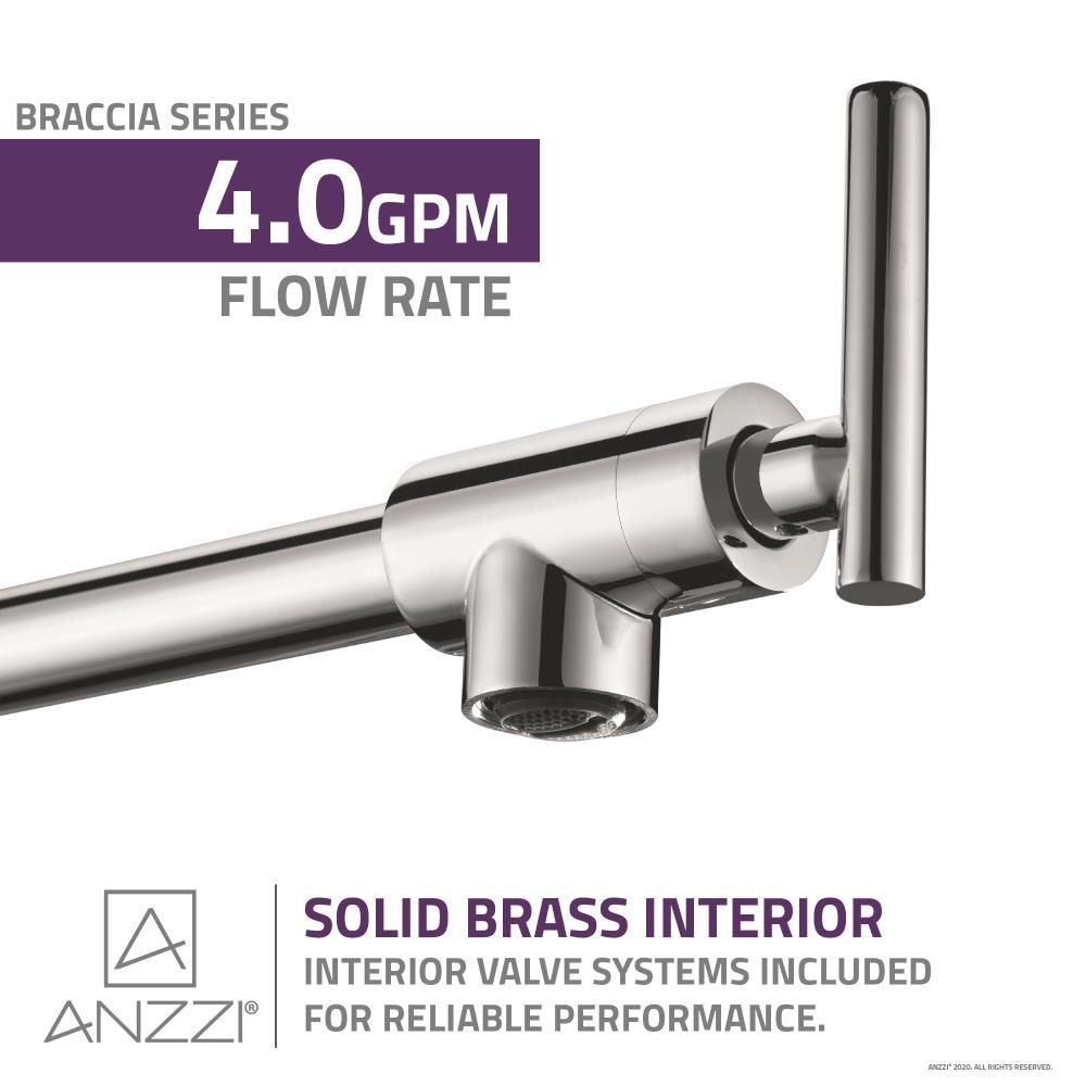 ANZZI Braccia Series 24" Wall Mounted Pot Filler With Accessories