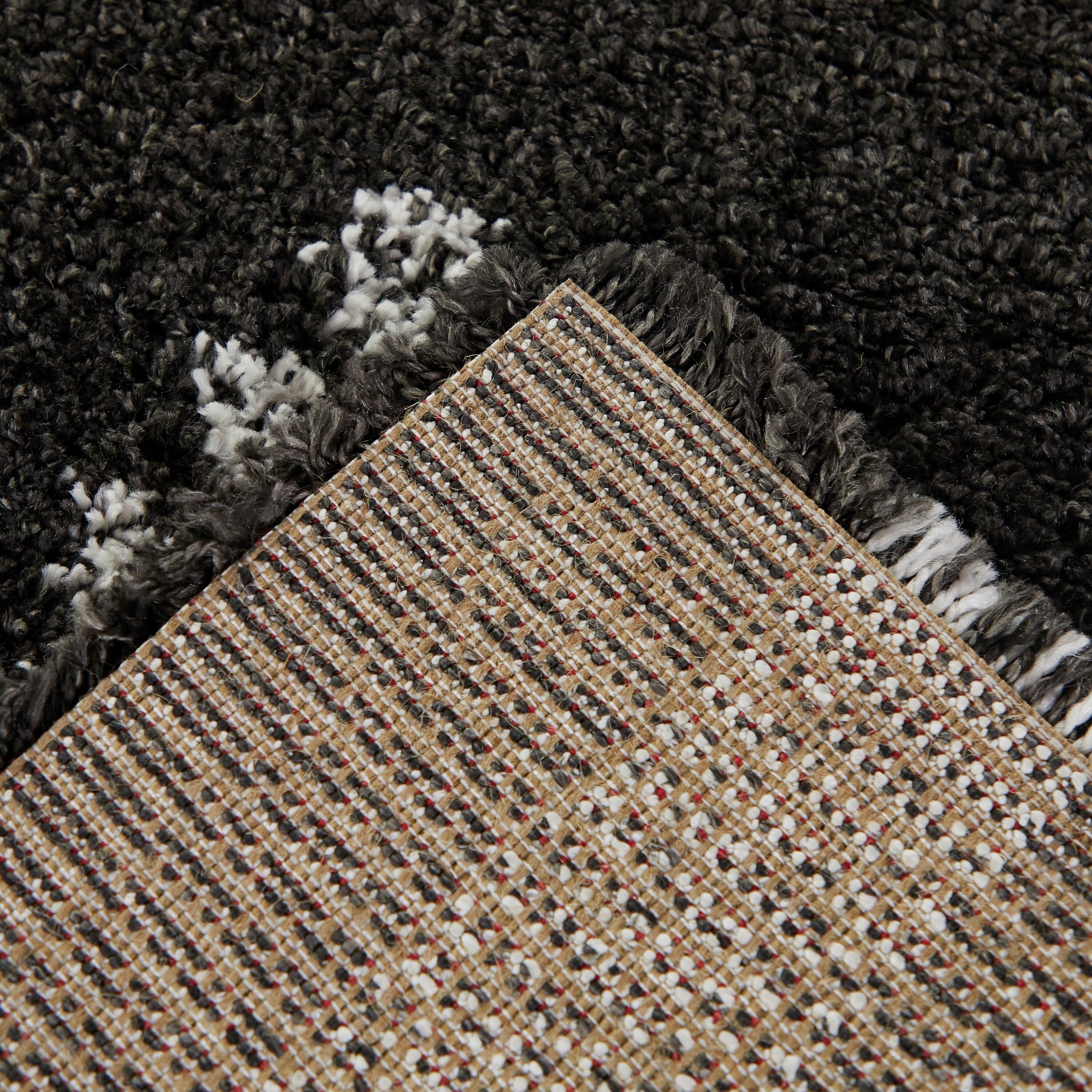 Balta Culver Southwestern Diamond Shag Area Rug Charcoal 5'3" x 7' 5' x 8' Blue, Cream, Black