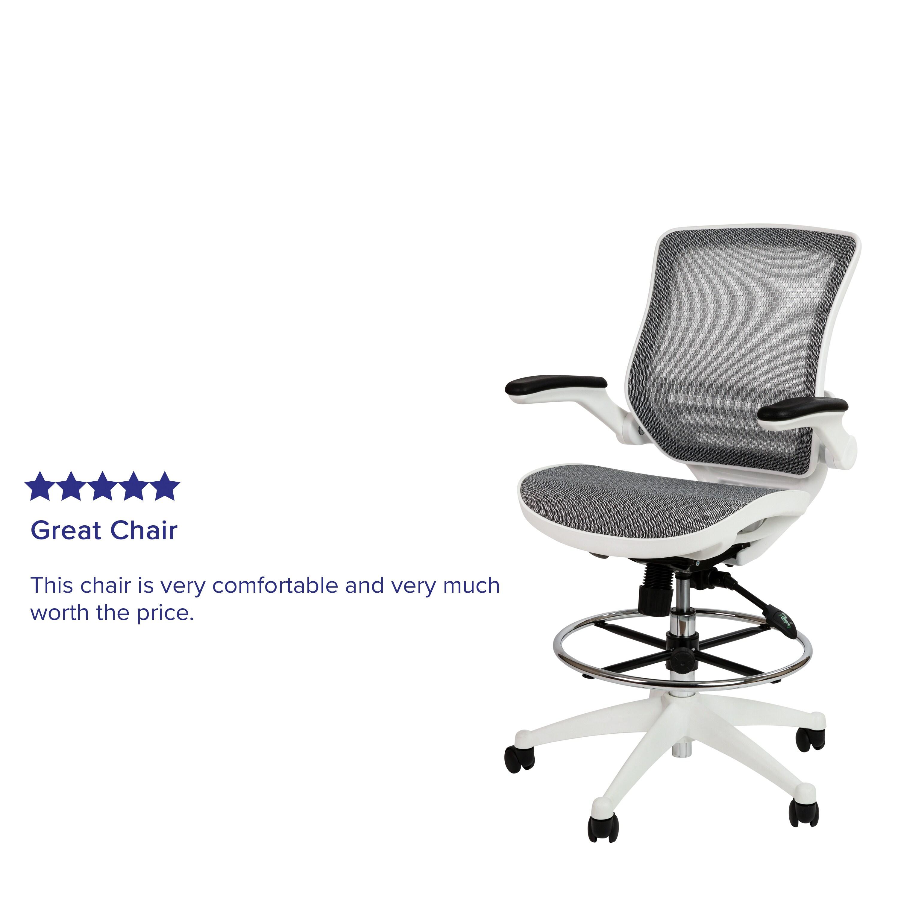 Flash Furniture Mignone Mid-Back Transparent Mesh Office Chair with Flip-Up Arms by Flash Furniture