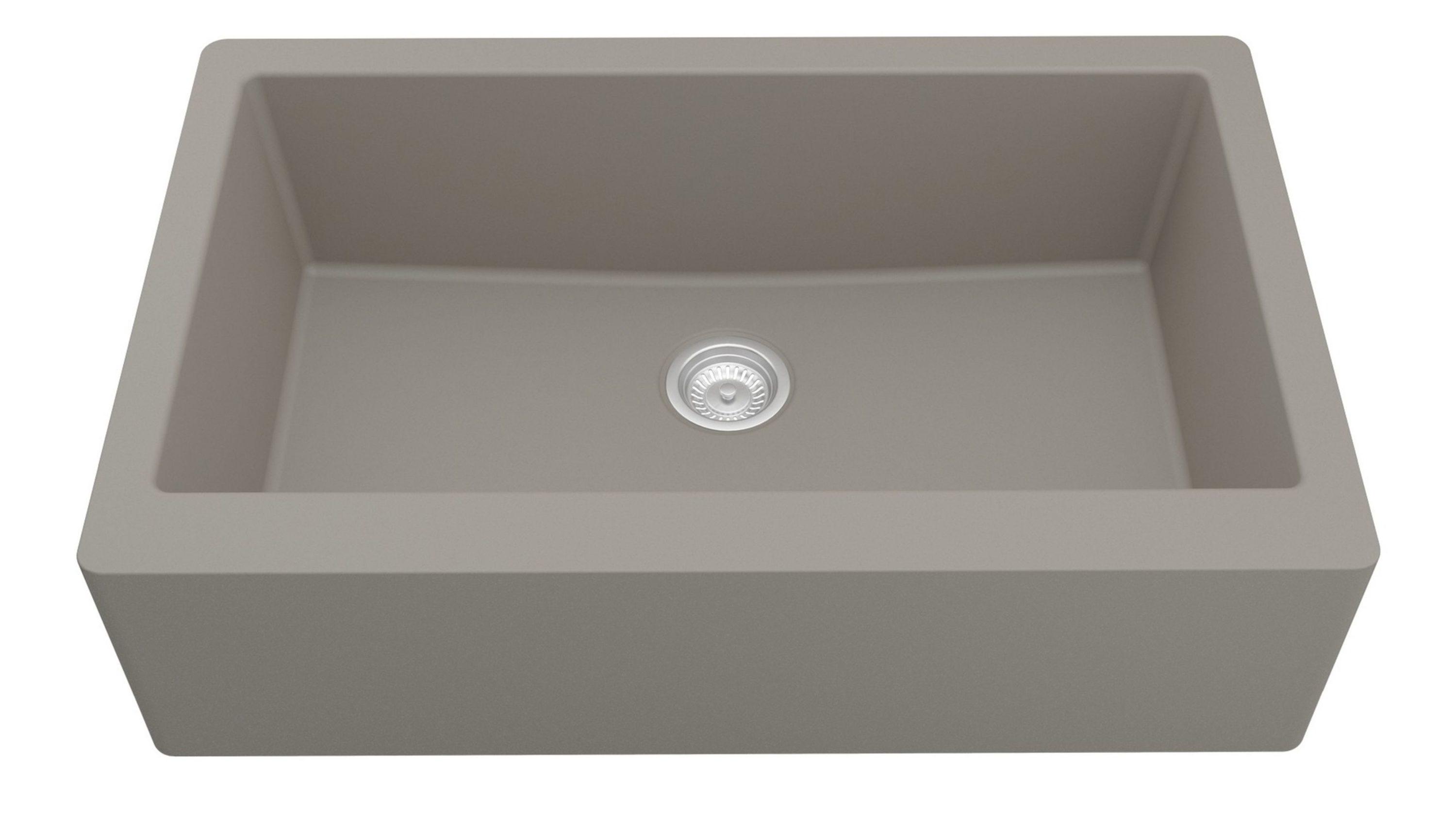 Karran Farmhouse/Apron-Front Quartz Composite 34'' X 21-1/4'' Single Bowl Kitchen Sink