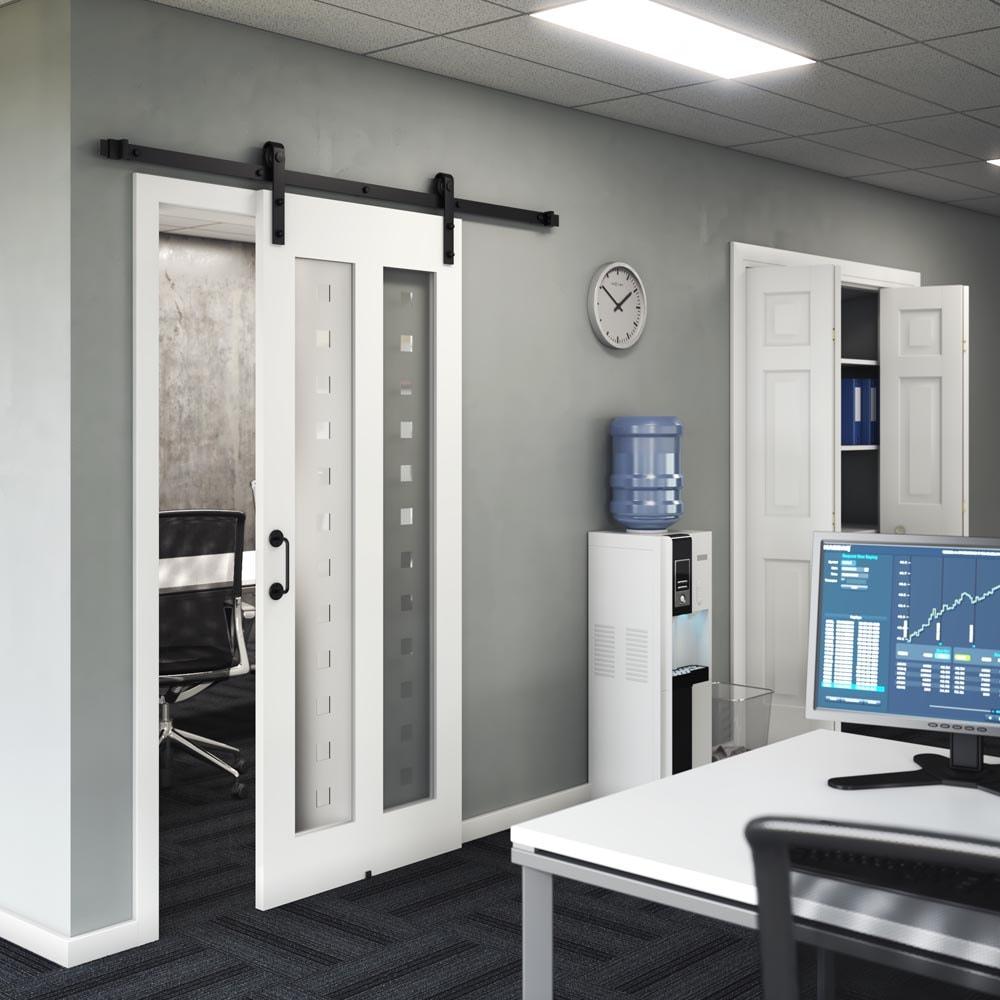 EightDoors 72-in. Matte Black Barn Door Hardware Kit