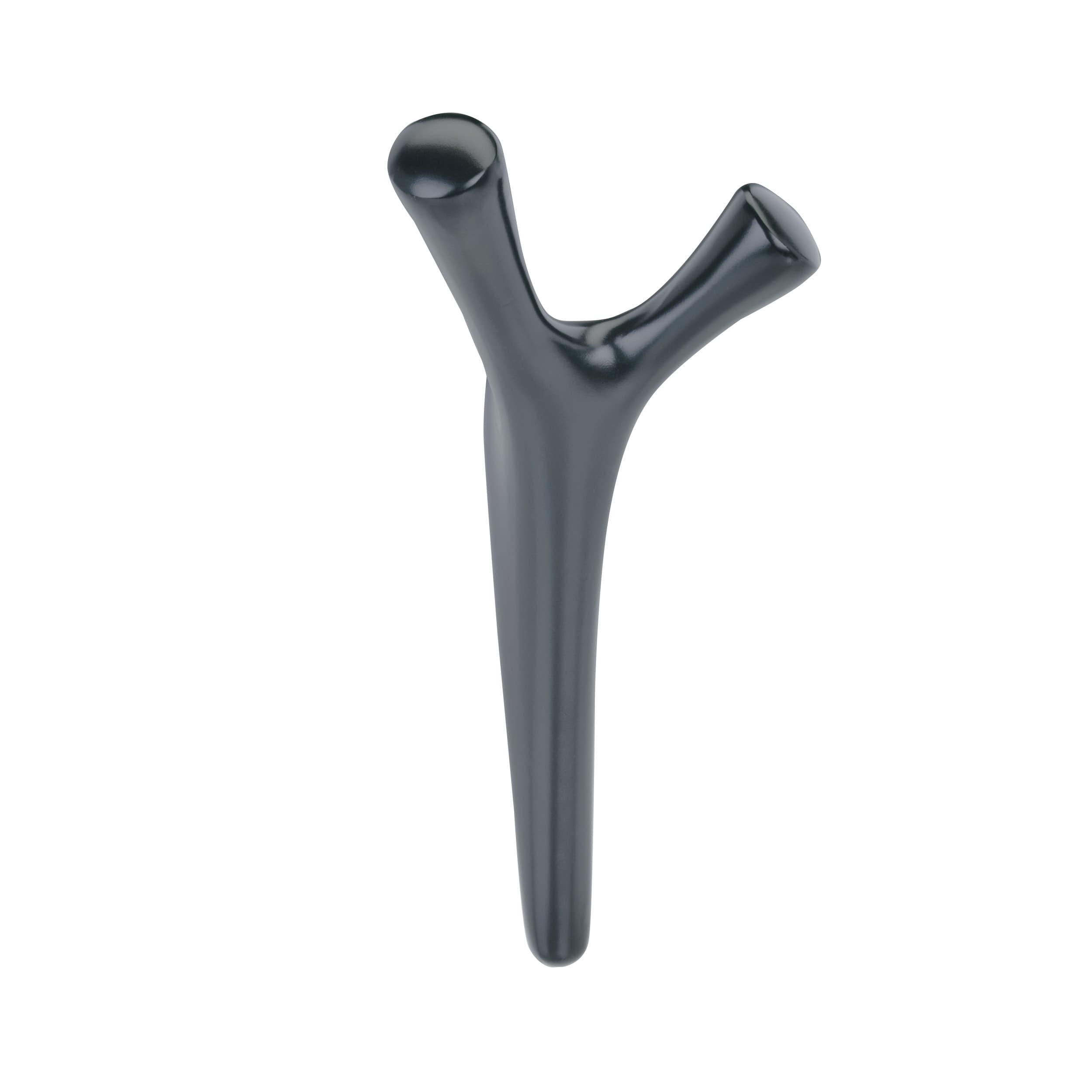 Amerock Kodiak Contemporary Double Prong Matte Black Wall Hook