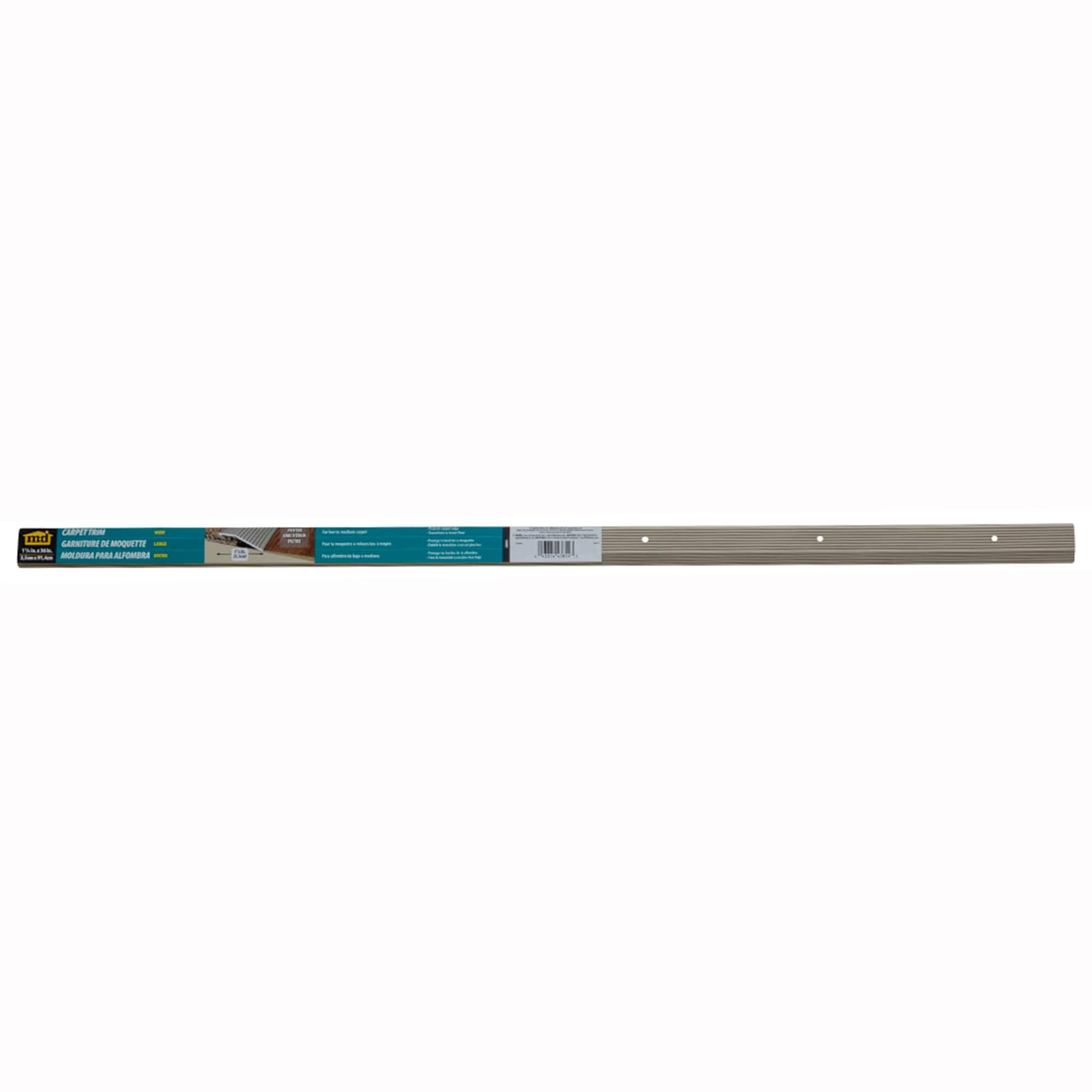 Pewter Fluted Aluminum Indoor Carpet Trim, 36-inch Length