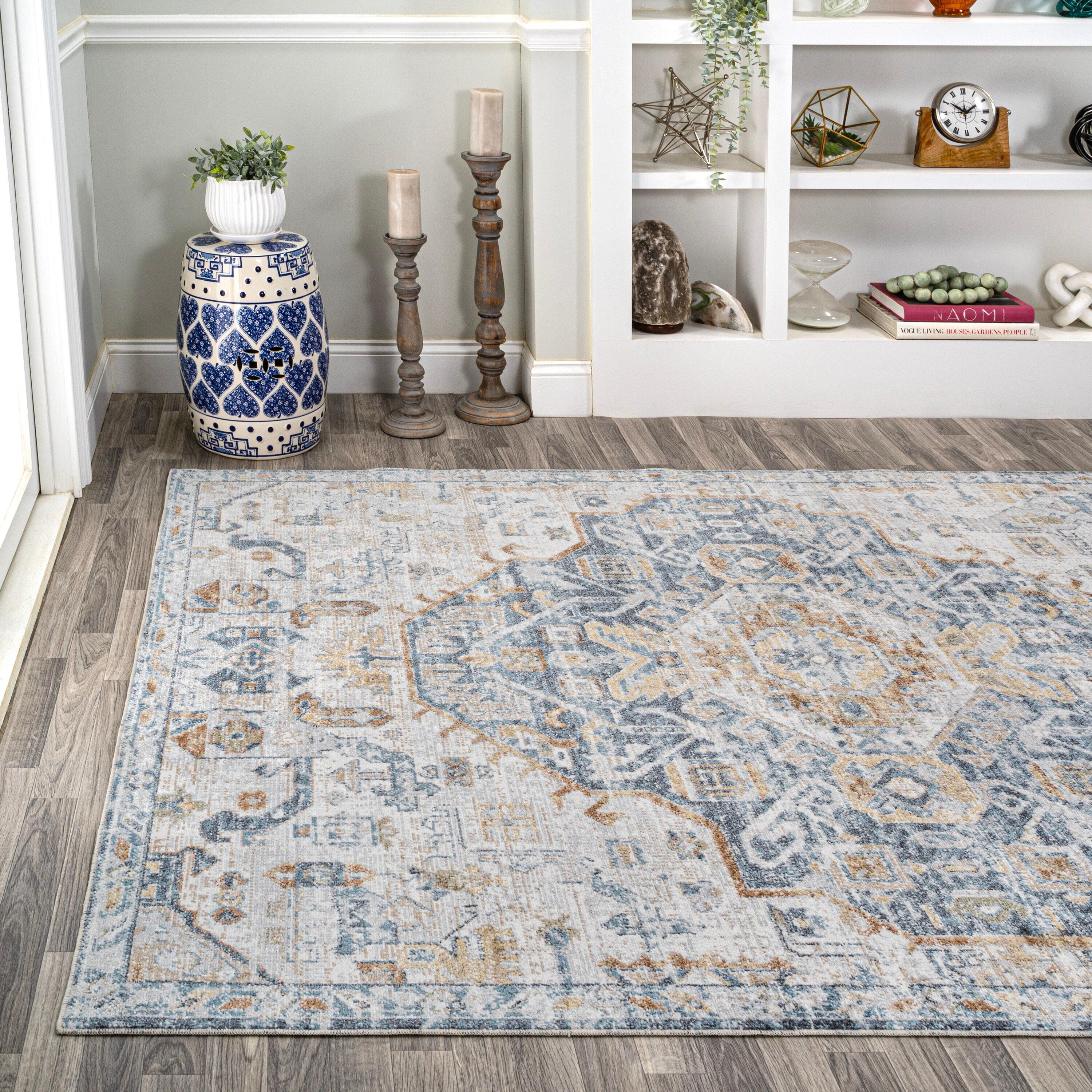 JONATHAN Y Shaemus Bohemian Medallion Low-Pile Machine-Washable Indoor Area Rug