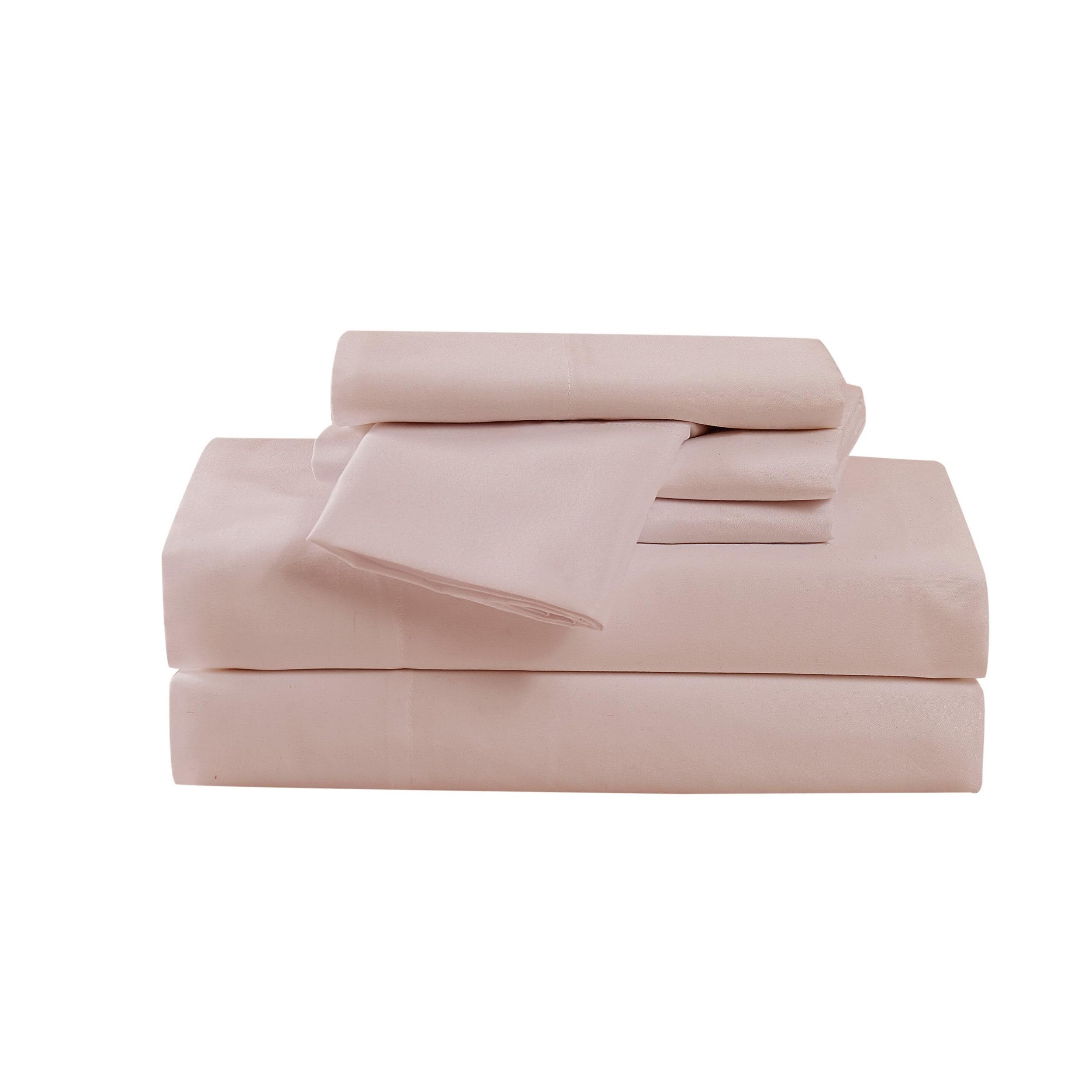 Swift Home | 4-Piece Solid Microfiber Sheet Set Blush Queen