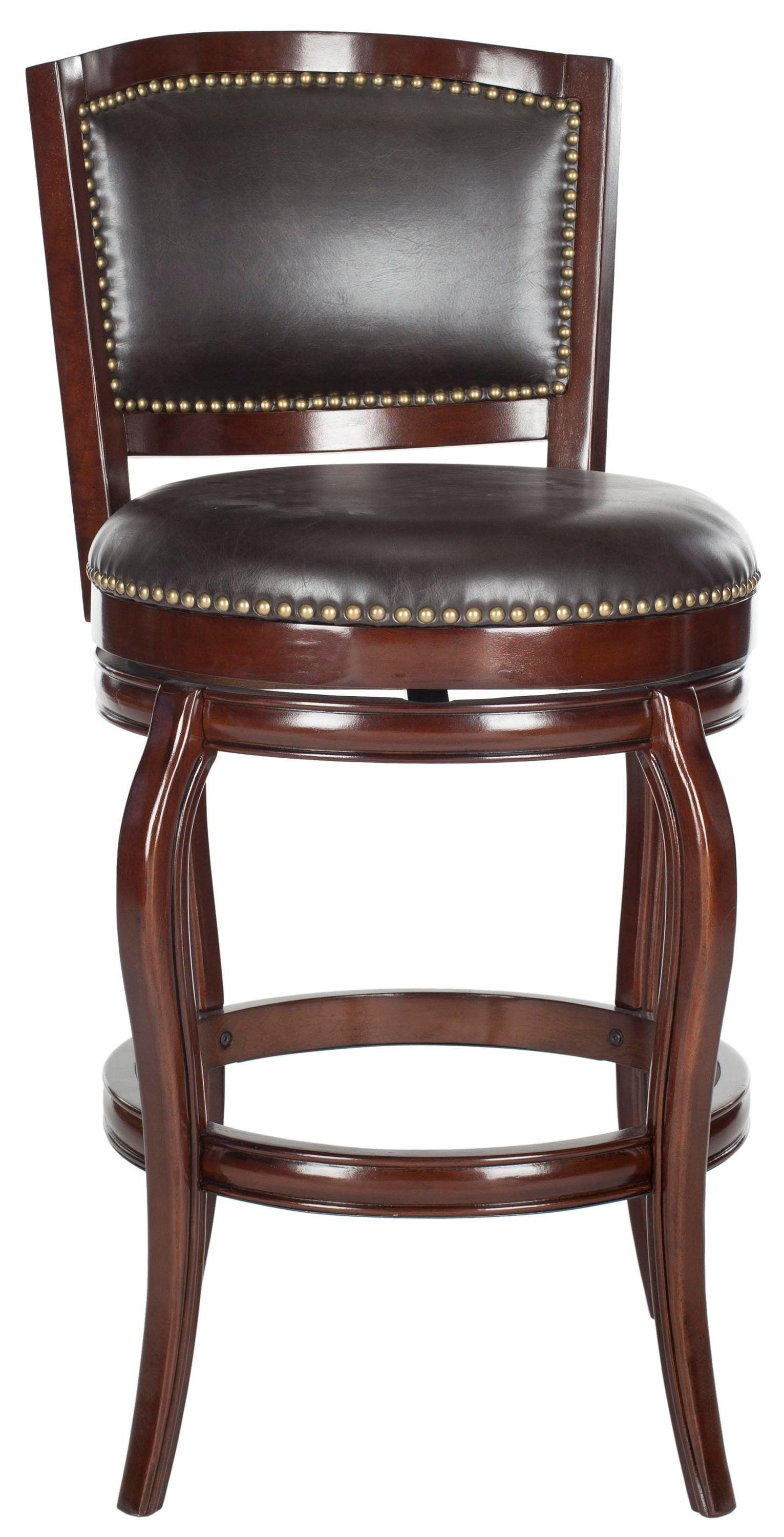 SAFAVIEH Pasquale Industrial Swivel Bar Stool with Footrest, Sierra/Brown