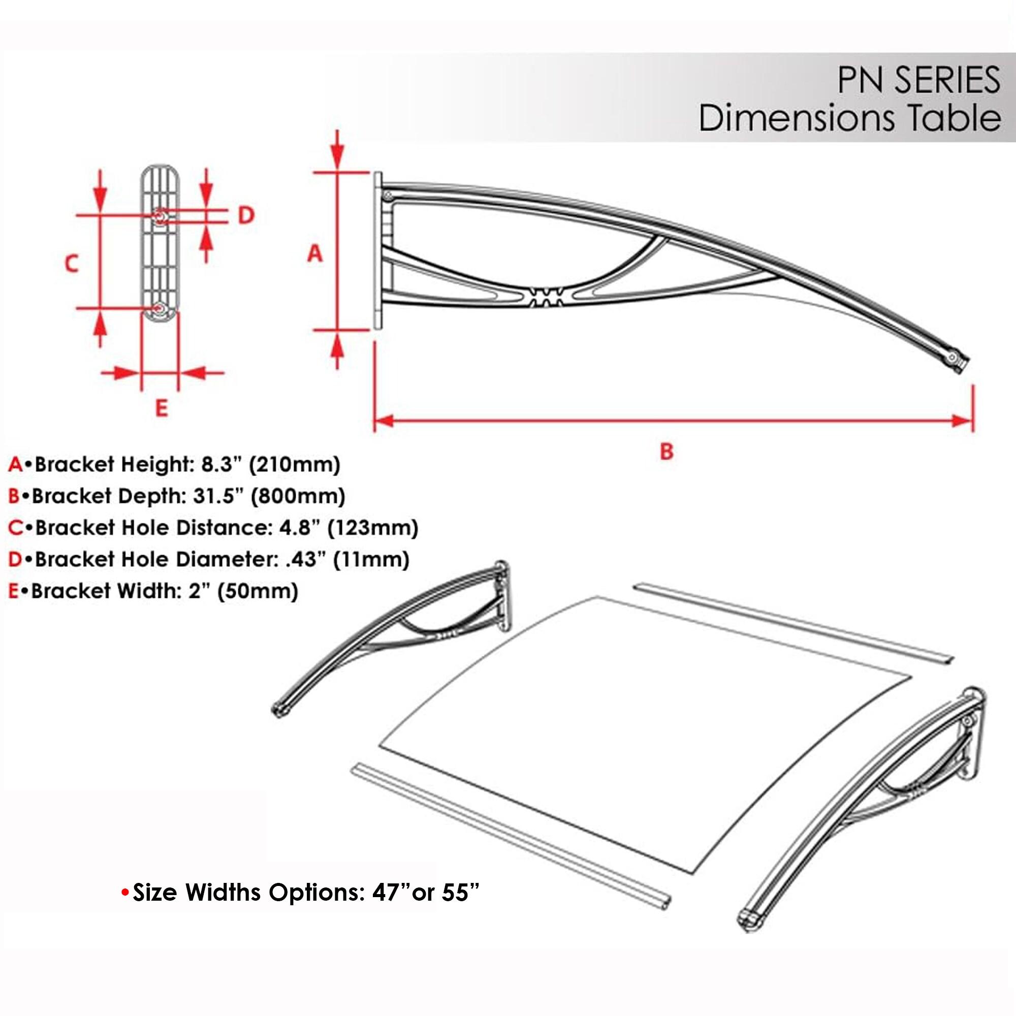 Advaning PN Series Convex Door Awning