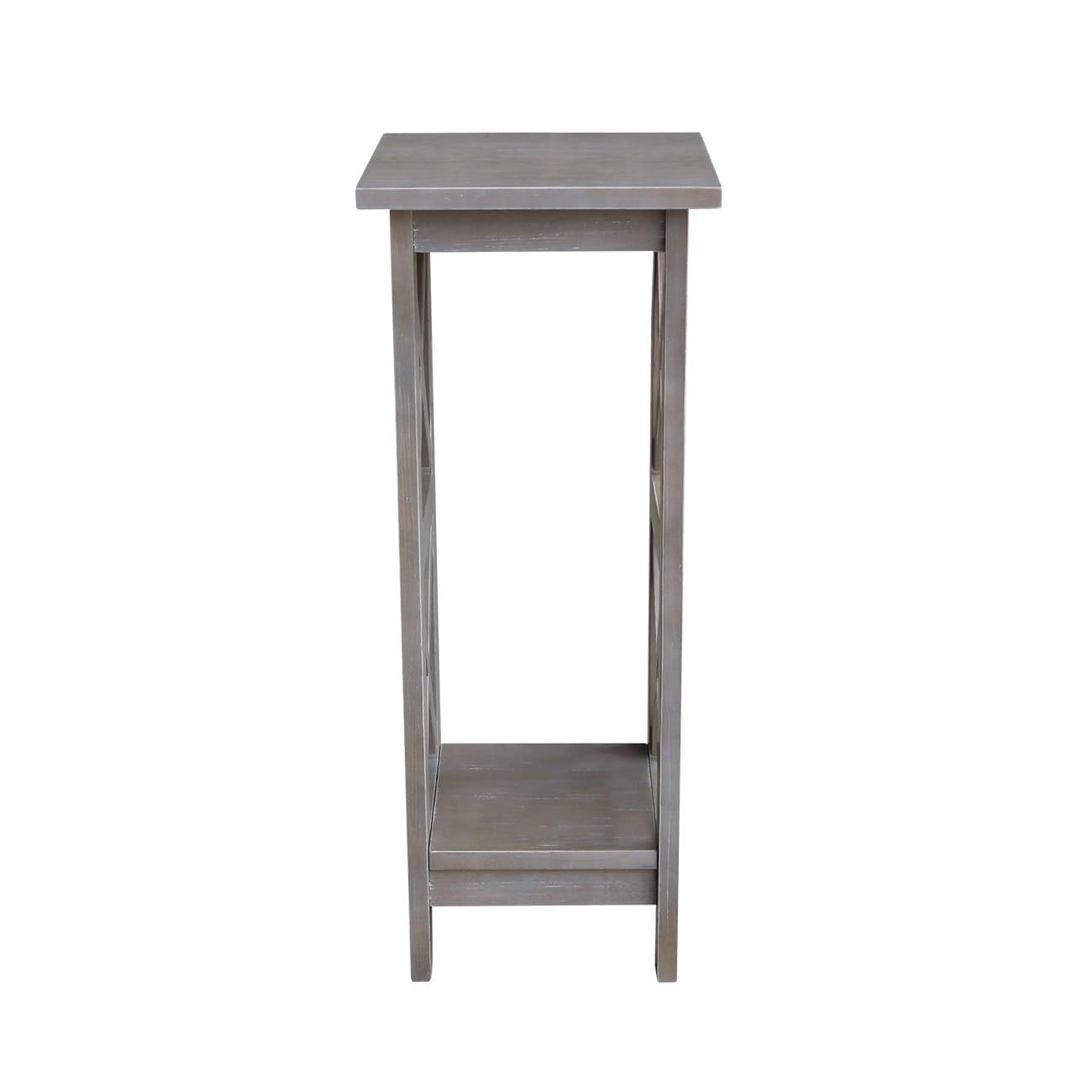 30" X-Sided Plant Stand in Washed Gray Taupe