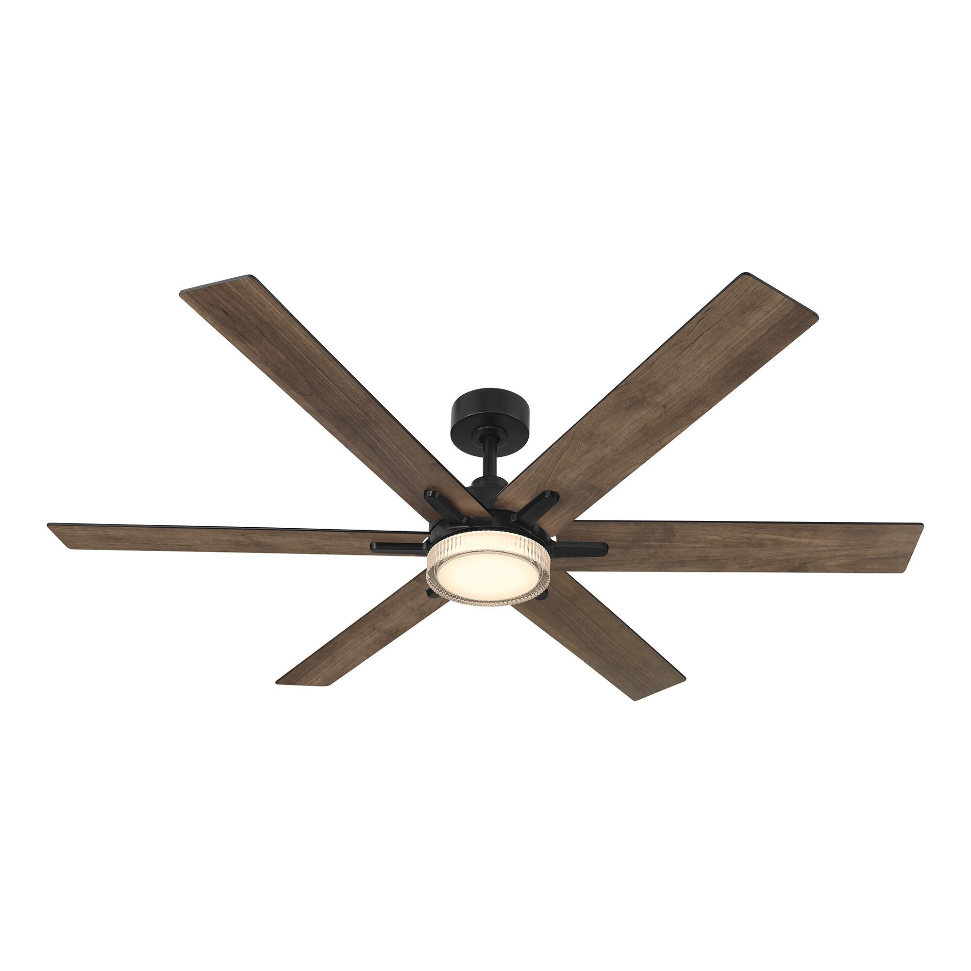 Chillion 60 in. Indoor/Covered Outdoor Matte Black LED Ceiling Fan with 5 CCT and 7 RGB Selections, Remote Included