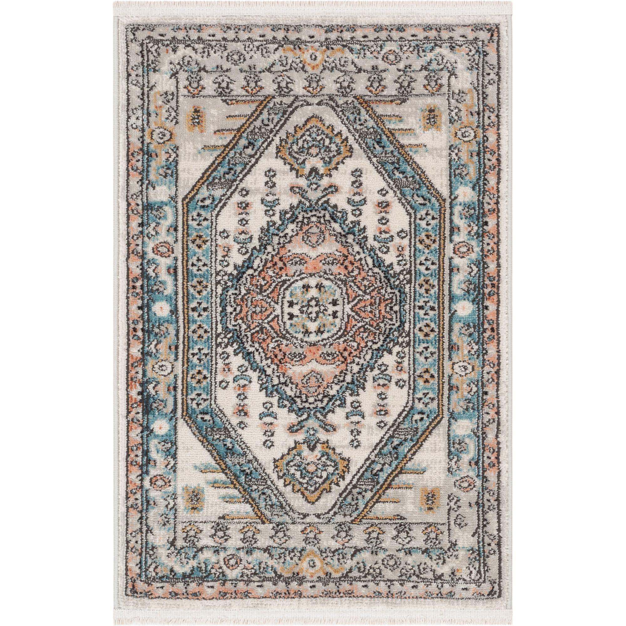 Well Woven Indira1 Jane Vintage Bohemian Aztec Tribal Blue 2' x 3' Area Rug