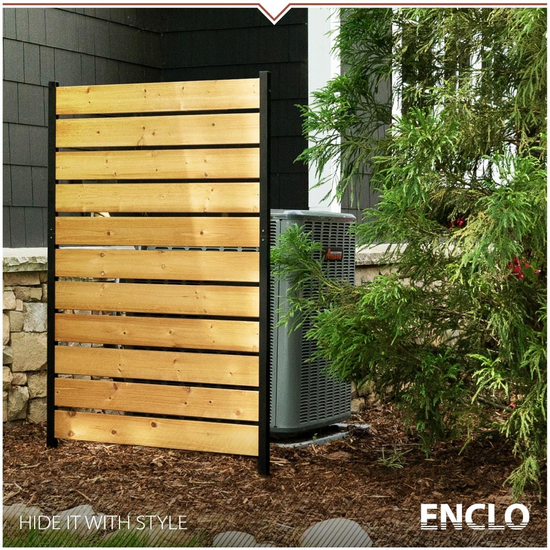 60.5in H x 38.625in W (1 Panel) No Dig Enclo Concord Cedar Wood Privacy Screen, Great to Hide Trash Cans, Decorative Patio Privacy Screen, Outdoor Privacy Fence Panel, Air Conditioner Fence, EC18022