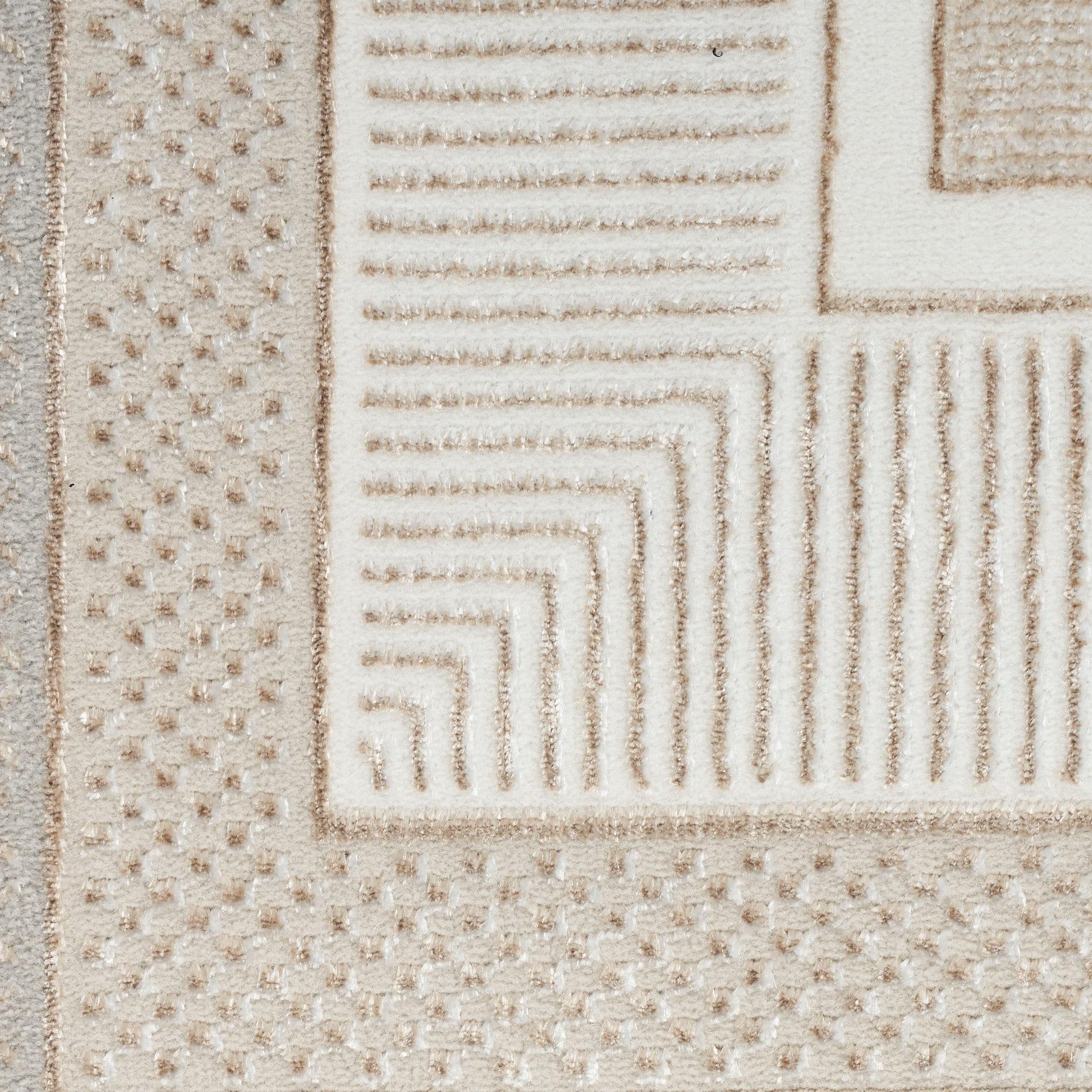 Nourison Glam 7'10" x 9'10" Ivory Modern Indoor Rug