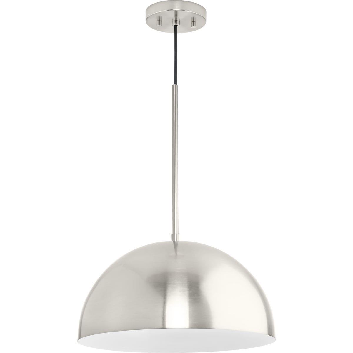 Progress Lighting, Perimeter, 1-Light Pendant, Brushed Nickel, Open Shade