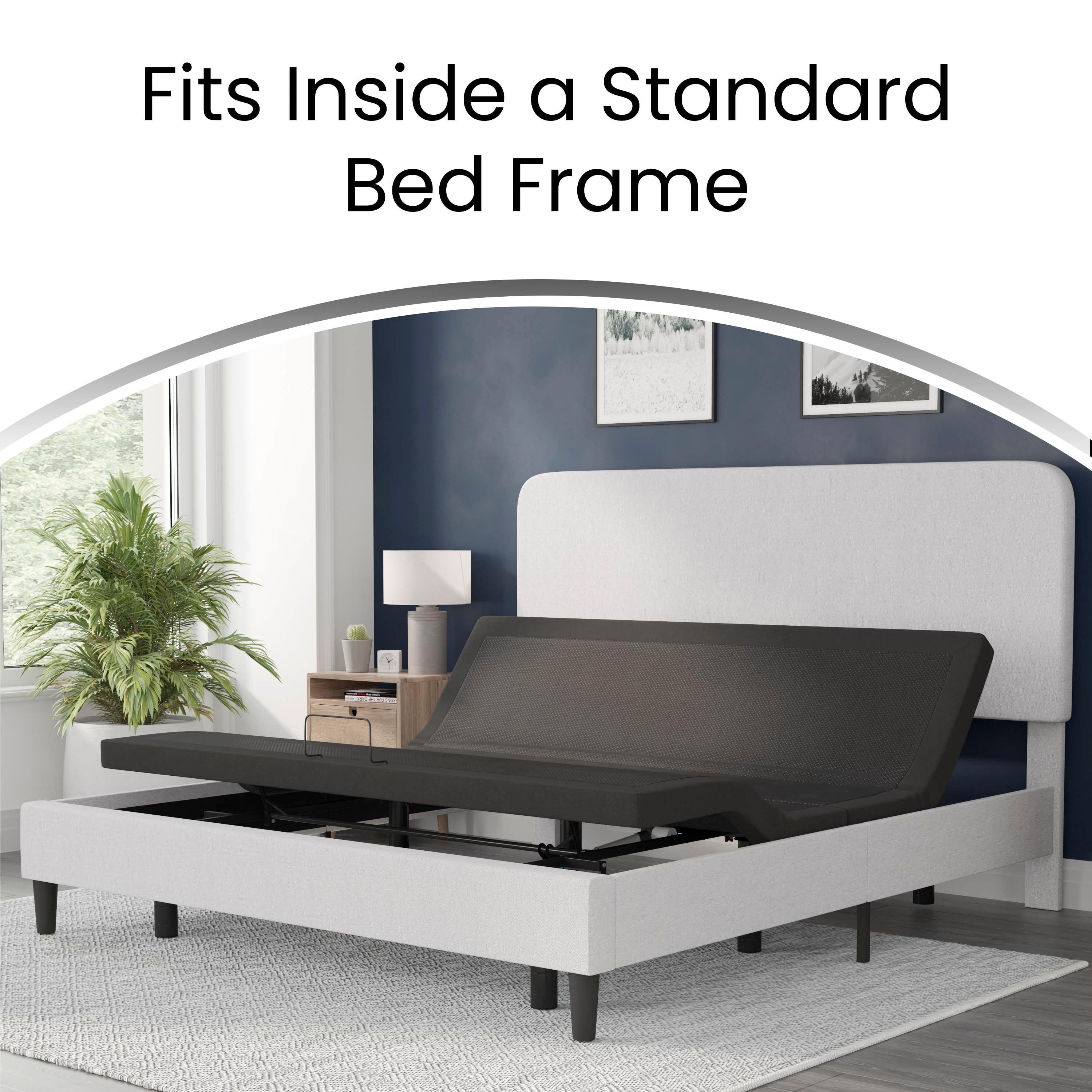 Flash Furniture Selene Motorized Adjustable Bed Frame, Black, Full